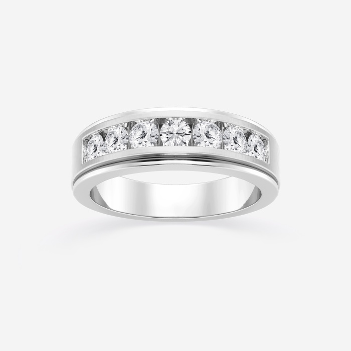 1 Ctw Round Lab Grown Diamond Seven Stone Wedding Band Grownbrilliance