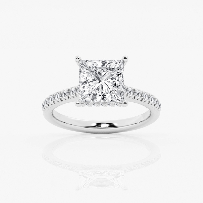 3 1 2 Ctw Princess Lab Grown Diamond Hidden Halo Engagement Ring