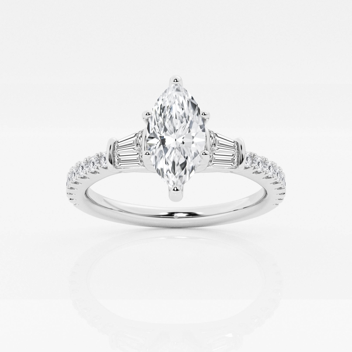 Ctw Marquise Lab Grown Diamond Engagement Ring With Double