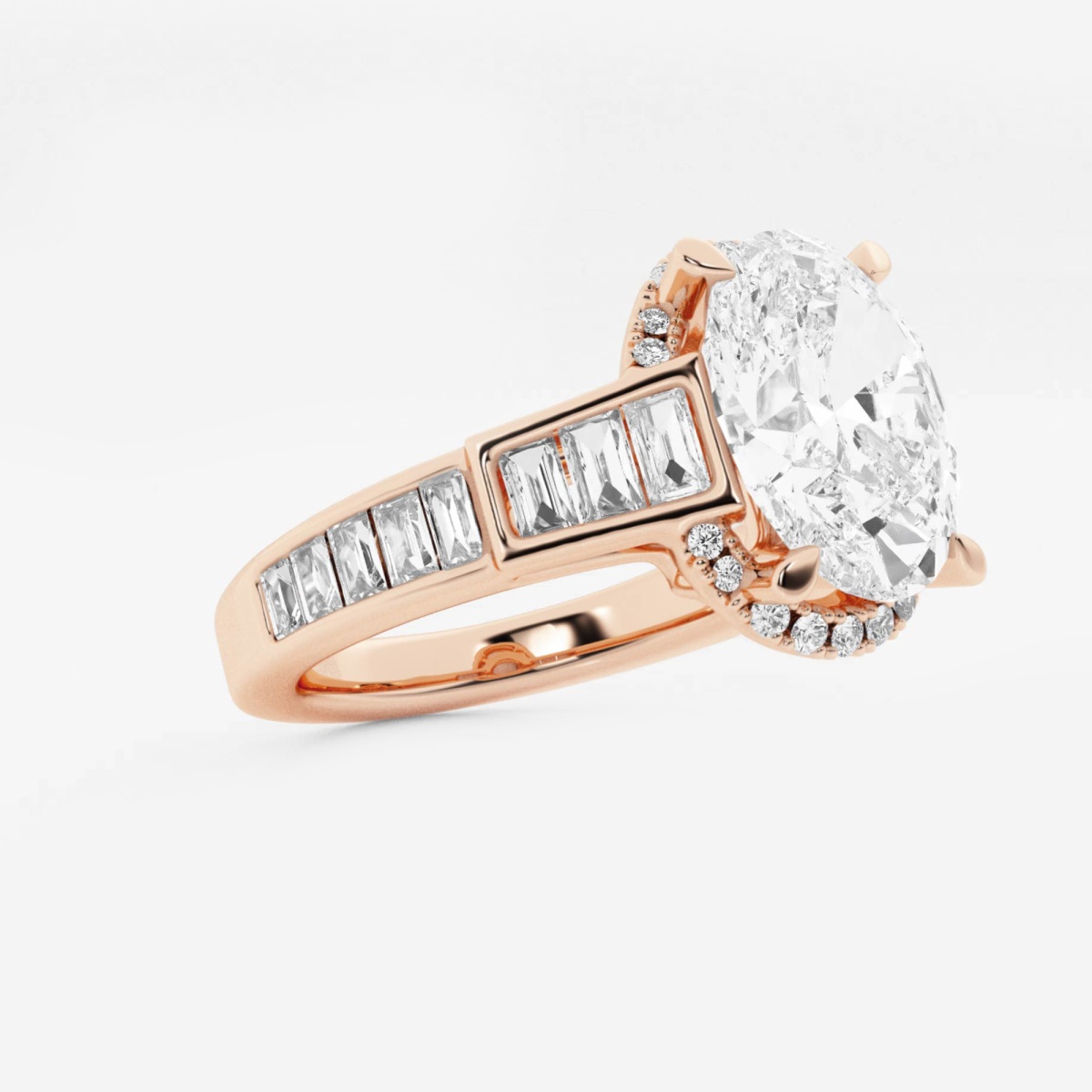 Badgley Mischka Near Colorless Ctw Oval Lab Grown Diamond Channel