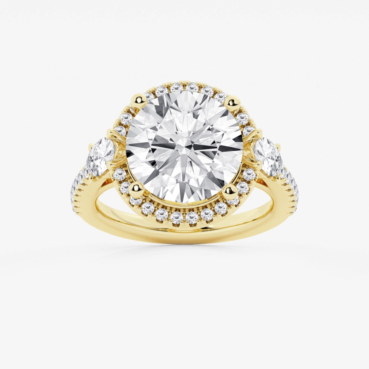 Badgley Mischka Near Colorless Ctw Round Lab Grown Diamond Halo