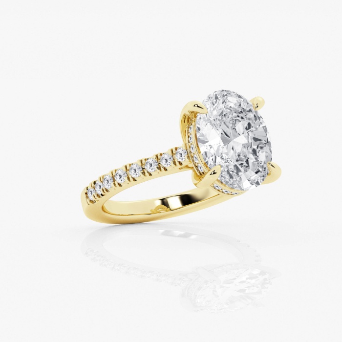 Badgley Mischka Near Colorless Ctw Oval Lab Grown Diamond Hidden