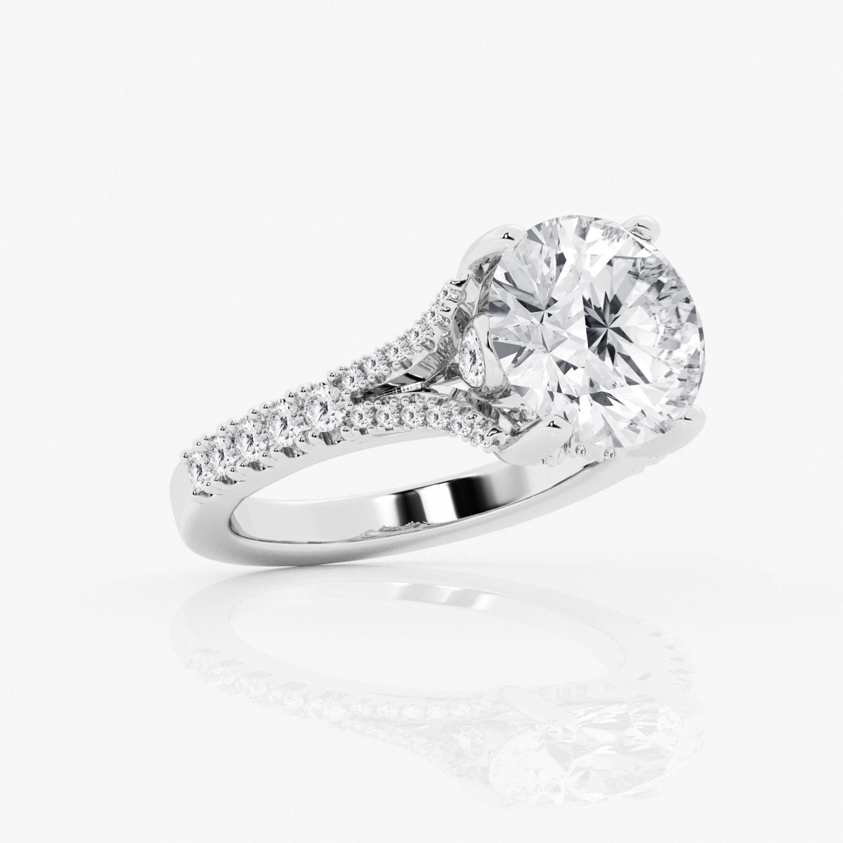 Badgley Mischka Near Colorless Ctw Round Lab Grown Diamond Side