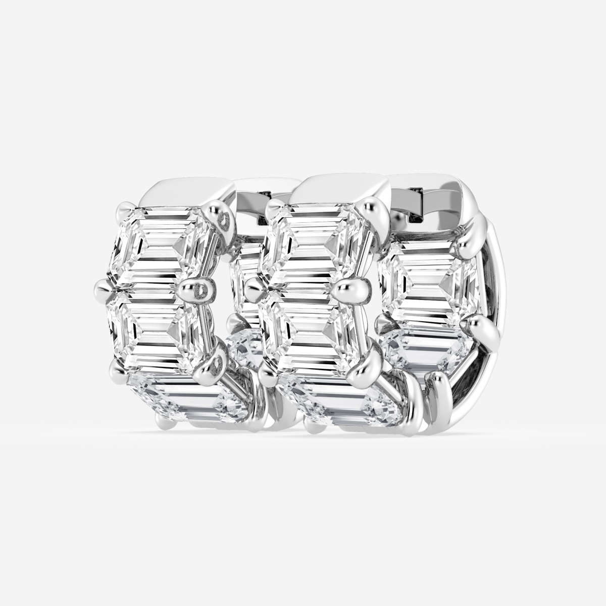 Badgley Mischka Near Colorless Ctw Emerald Lab Grown Diamond Huggie