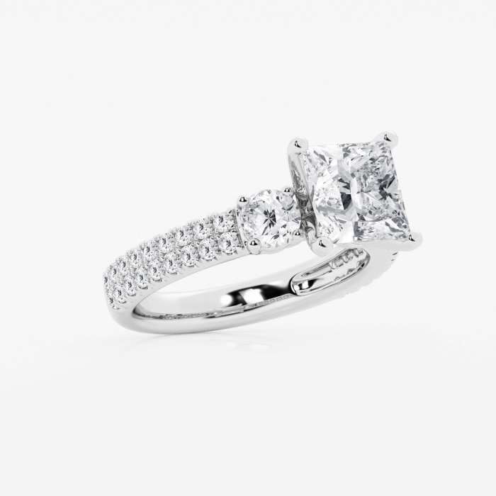 3 1 2 Ctw Princess Lab Grown Diamond Engagement Ring With Double Row