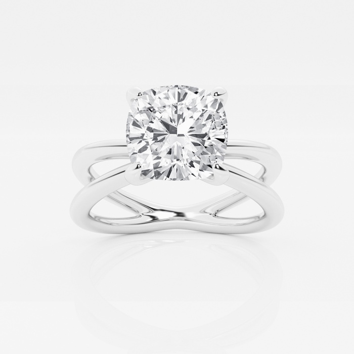 Ctw Cushion Lab Grown Diamond Crossover Solitaire Engagement Ring