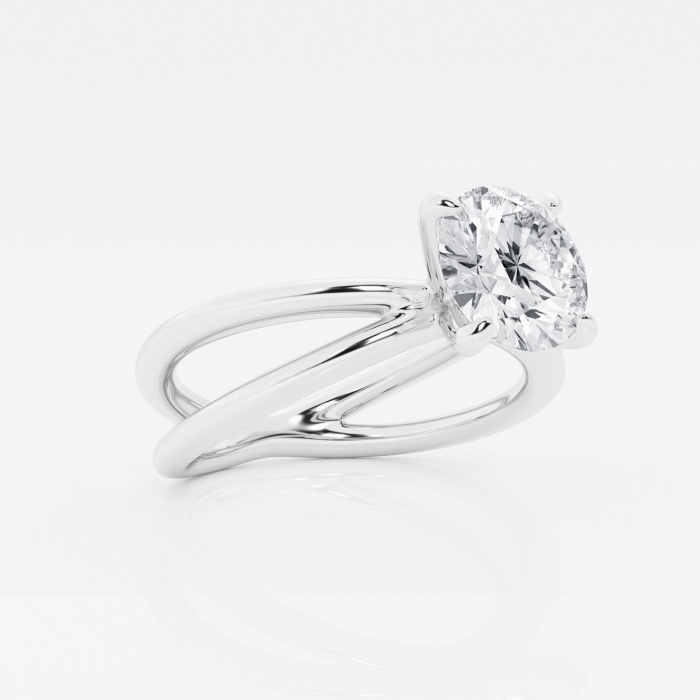 2 Ctw Round Lab Grown Diamond Crossover Solitaire Engagement Ring