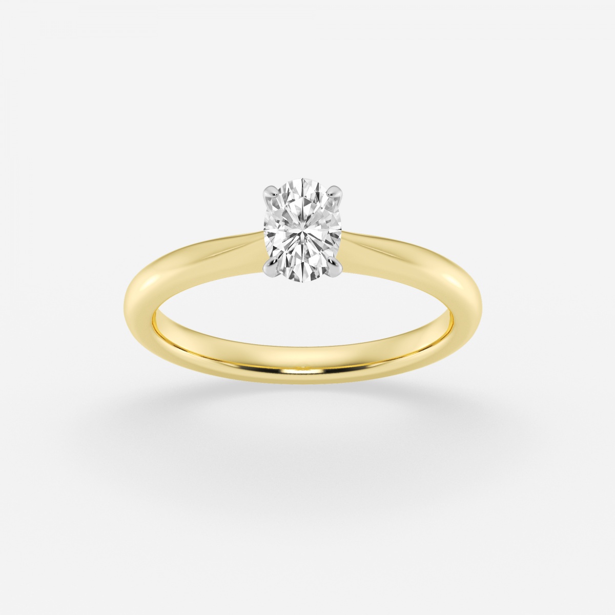 Ctw Oval Lab Grown Diamond Petite Solitaire Engagement Ring