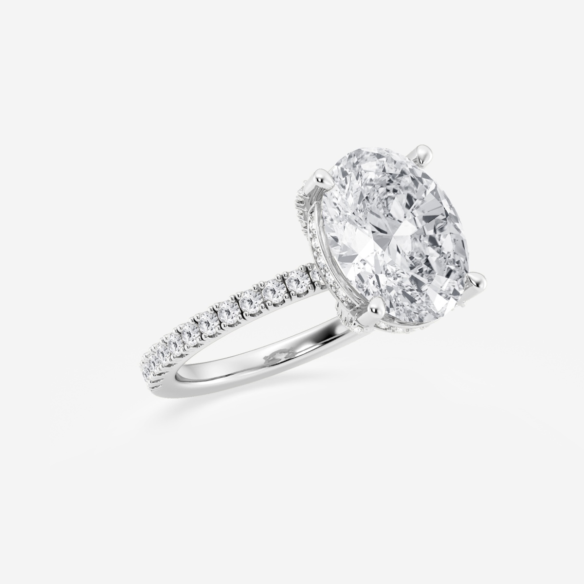 Badgley Mischka Near Colorless Ctw Oval Lab Grown Diamond Hidden