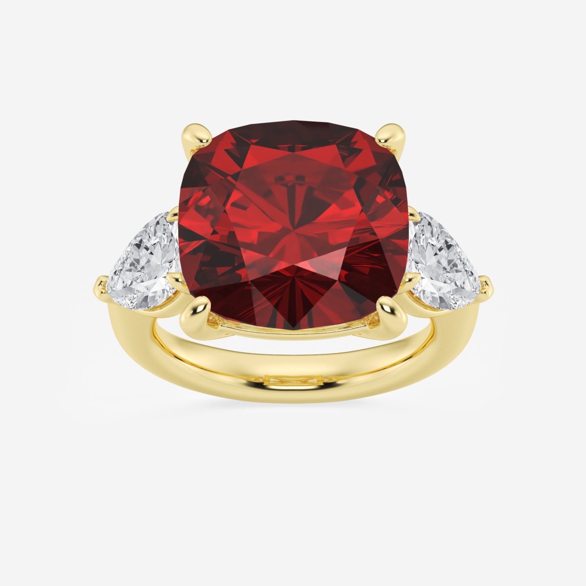 Mm Cushion Cut Created Ruby And Ctw Pear Lab Grown Diamond Three