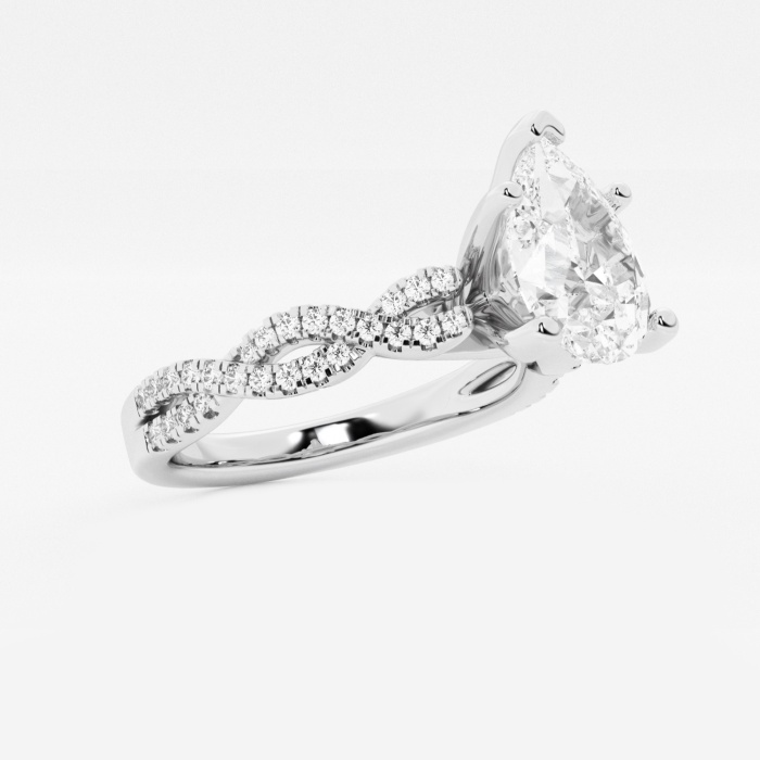 Ctw Pear Lab Grown Diamond Double Twist Engagement Ring