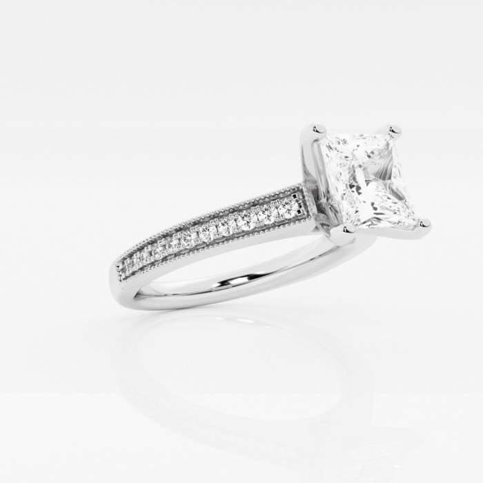 Ctw Princess Lab Grown Diamond Engagement Ring With Channel Side