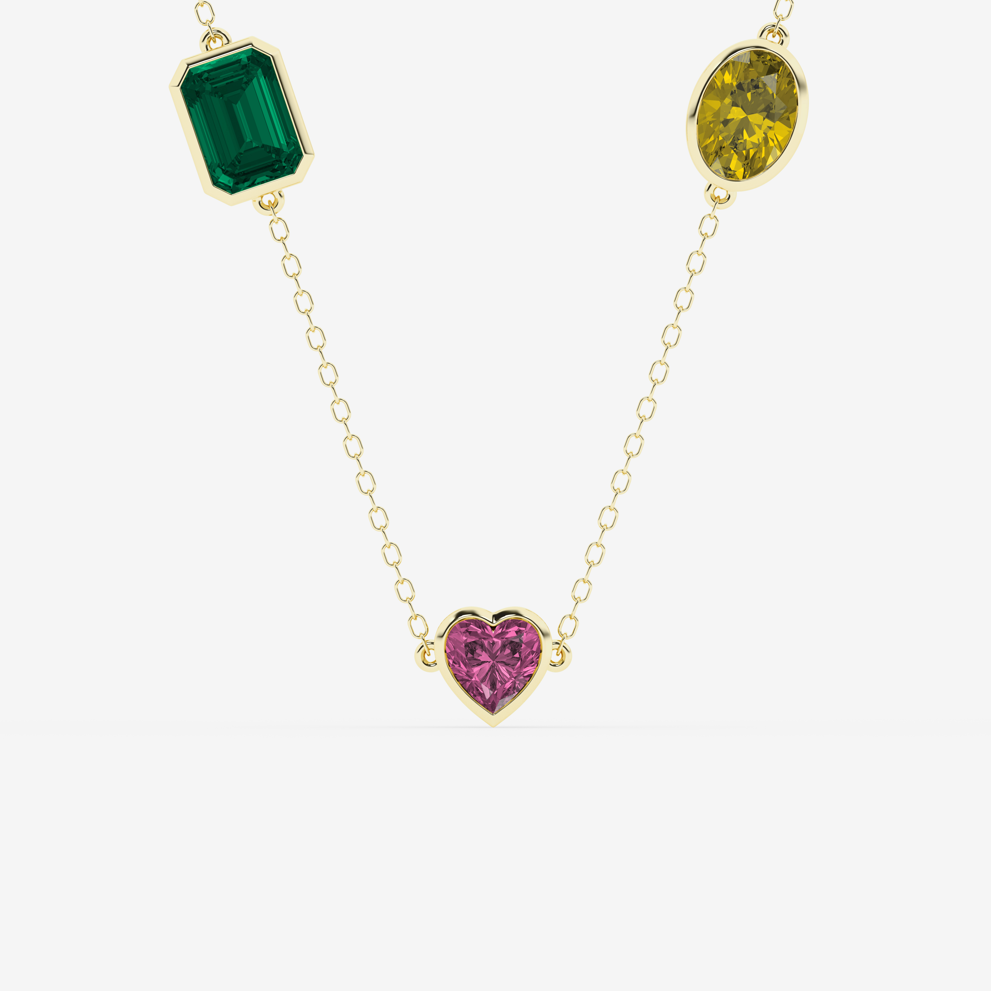 Design ID 10893 - Truly Custom Multi Shape Created Multi Color Fashion Necklace