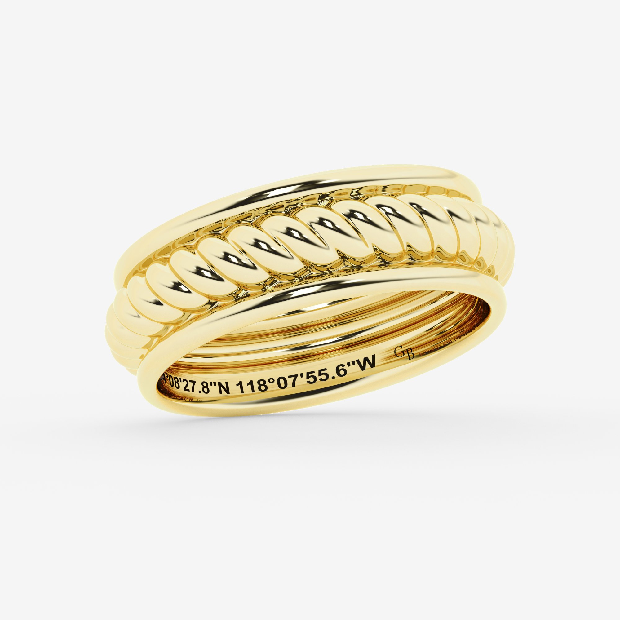 Design ID 12647 - GB Custom Twisted Rope Wedding Band - 8mm Width