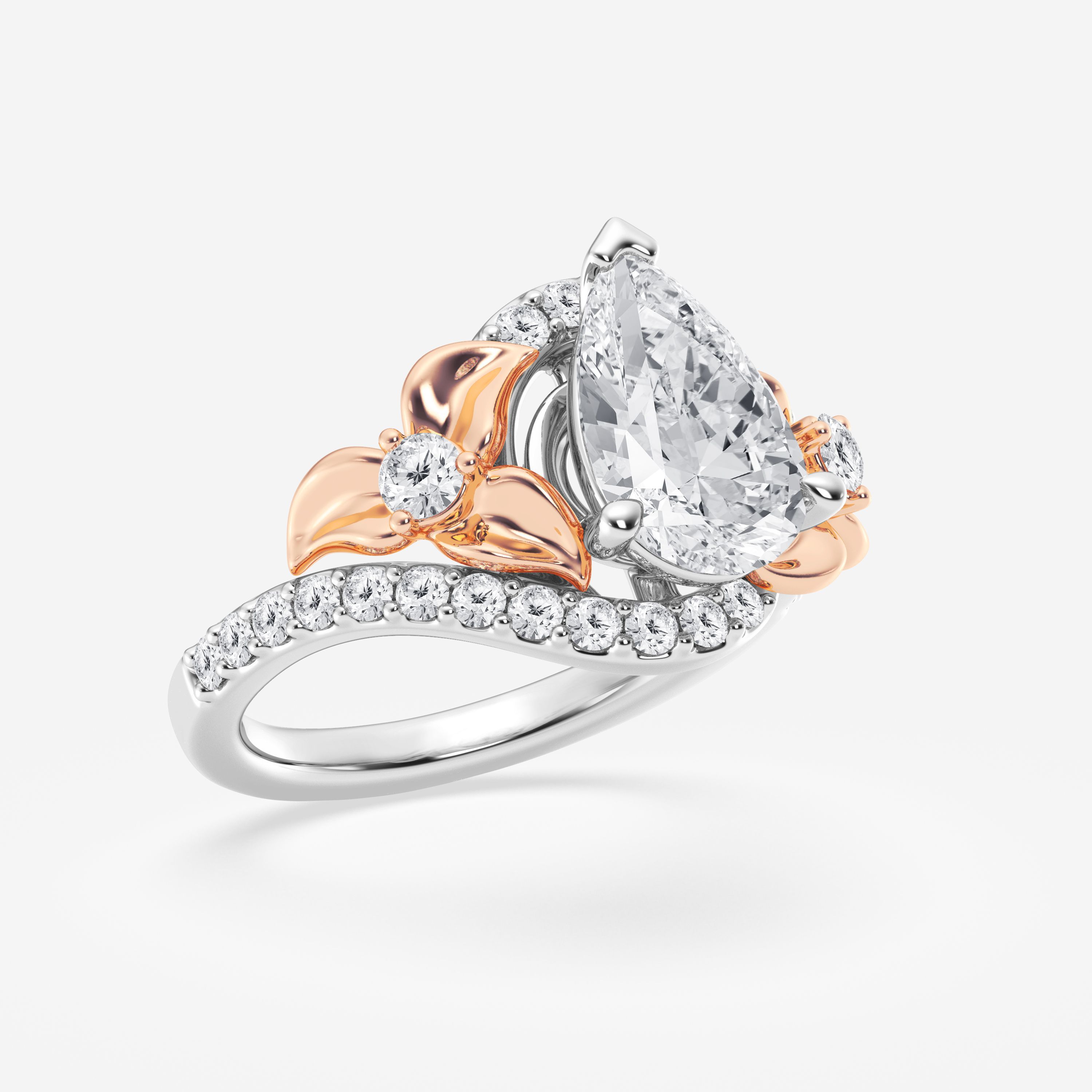 Design ID 3415 - 2 3/8 ctw Pear Lab Grown Diamond Truly Custom Engagement Ring