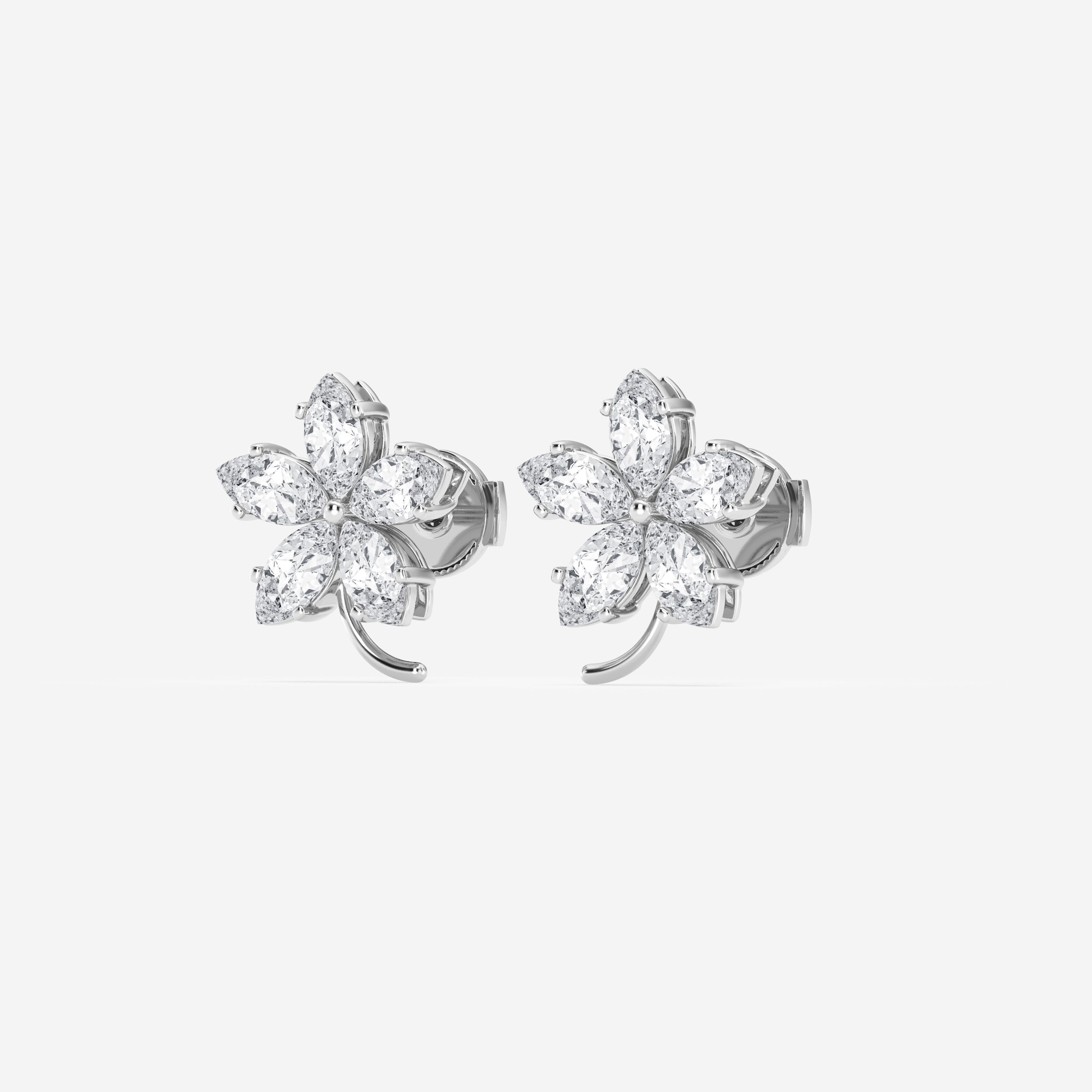 Design ID 3798 - 2 ctw Marquise Lab Grown Diamond Truly Custom Floral Fashion Earrings