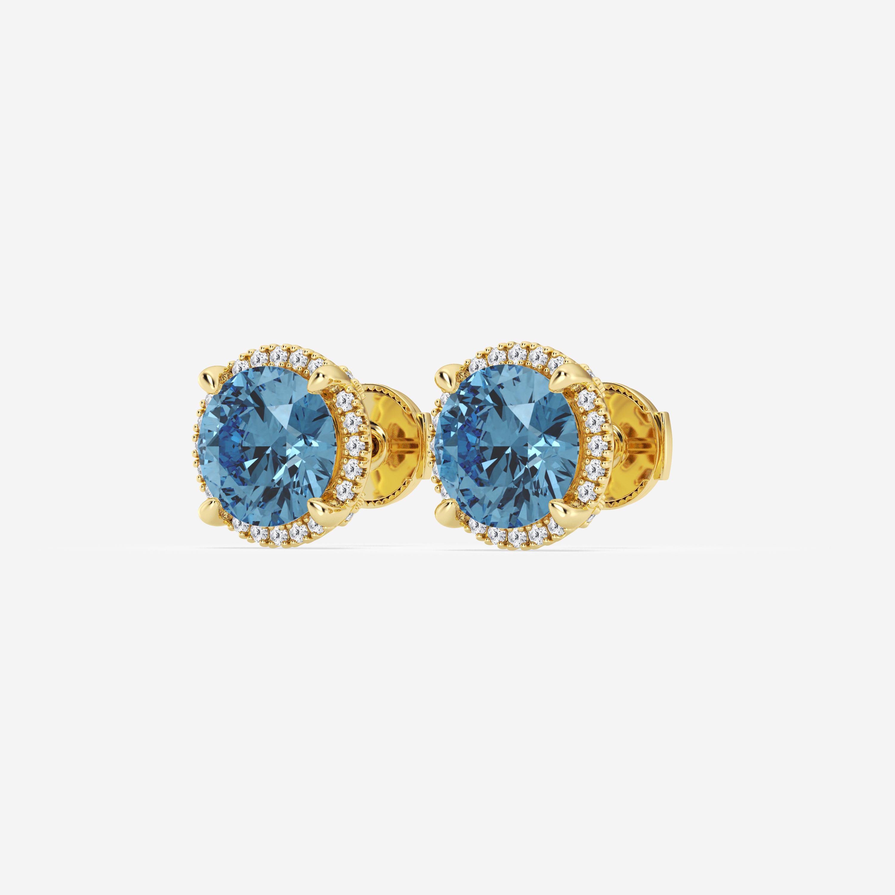 Design ID 3954 - 4 1/4 ctw Round Fancy Blue Lab Grown Diamond Truly Custom Earrings