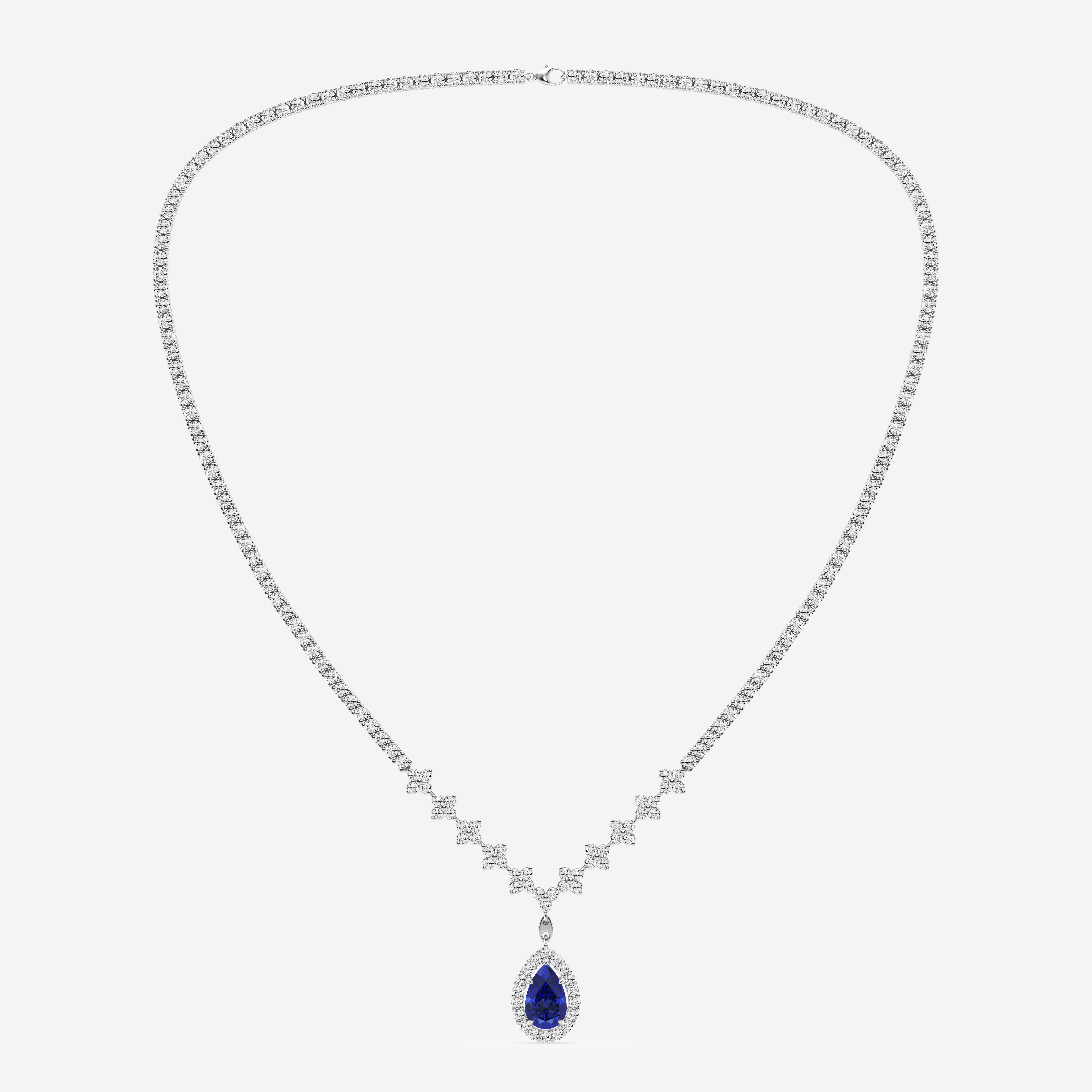 Design ID 4374 - 9 1/3 ctw Pear Fancy Blue Lab Grown Diamond Truly Custom Necklace