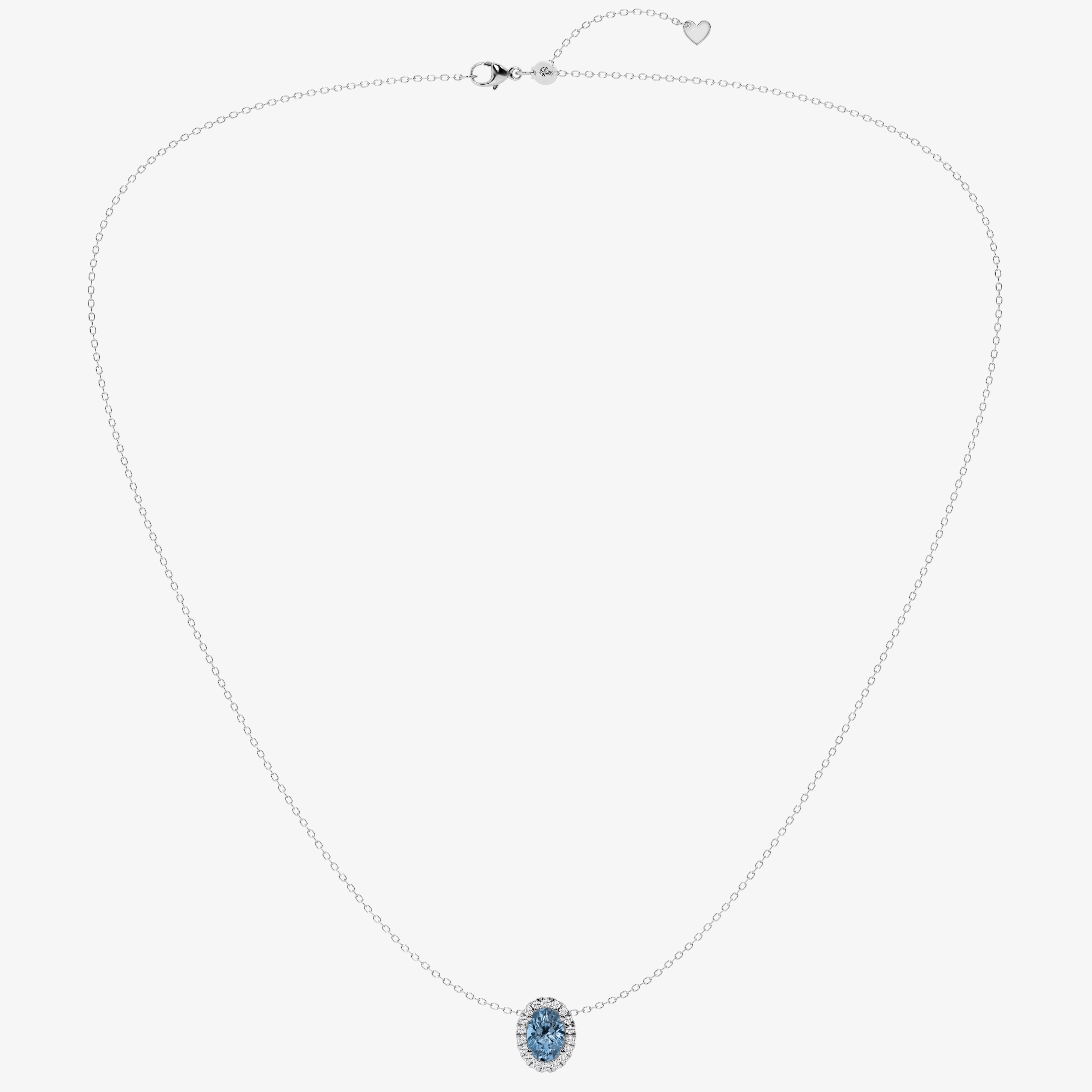 Design ID 4958 - Truly Custom 1 2/3 ctw Fancy Blue Oval Lab Grown Diamond Halo Pendant with Adjustable Chain
