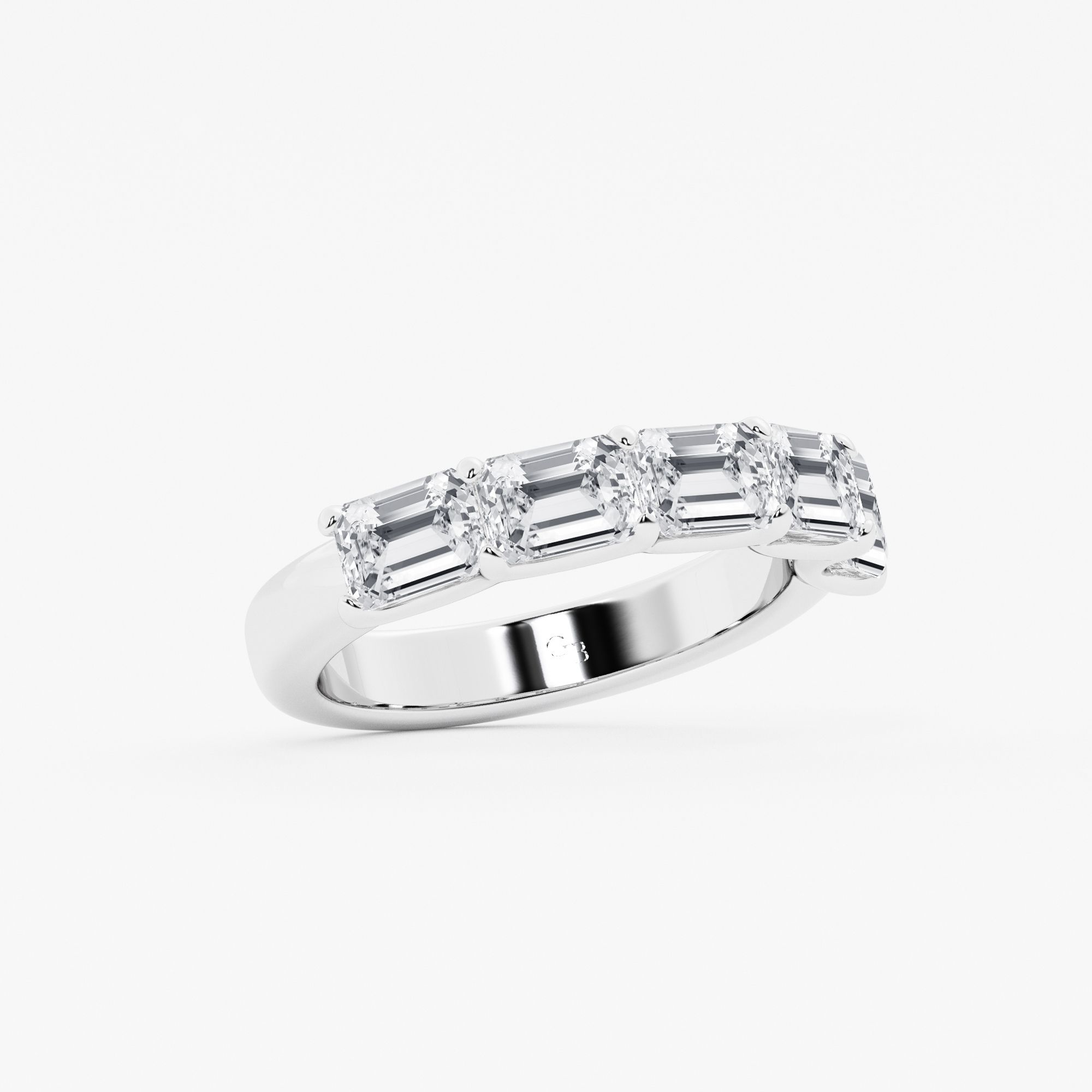 Design ID 5599 - Truly Custom 2 ctw Emerald Lab Grown Diamond East-West Wedding Band