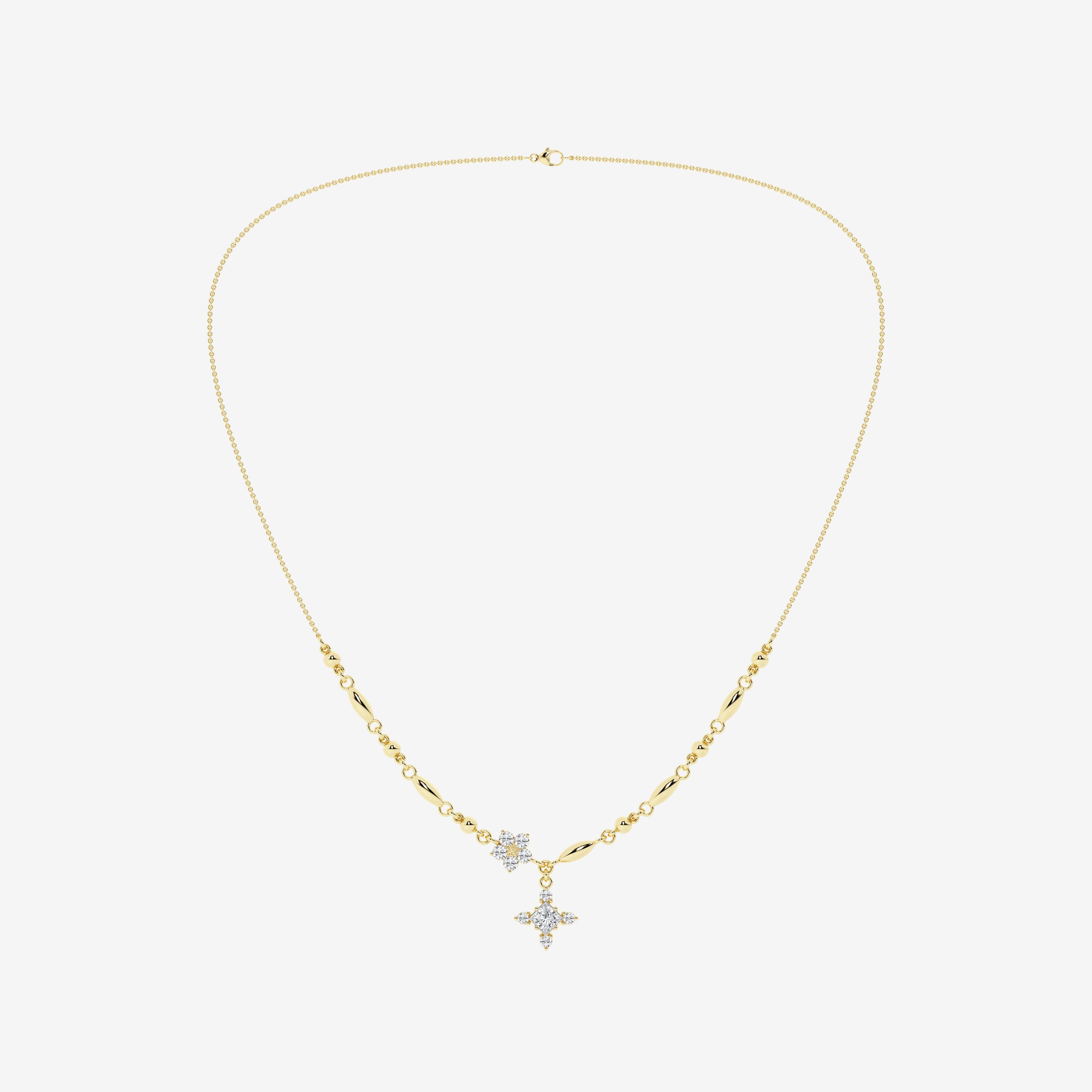 Design ID 5810 - Truly Custom 2 ctw Princess and Round Lab Grown Diamond Fashion Necklace