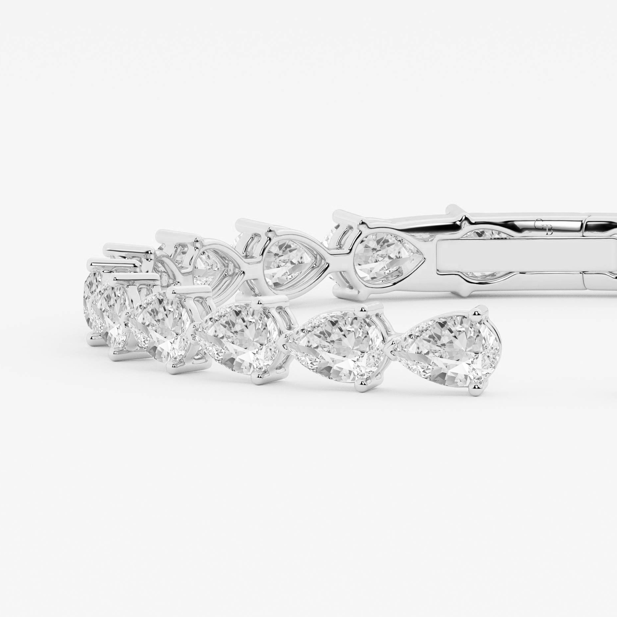 Design ID 7959 - Truly Custom 13 1/2 ctw Pear Lab Grown Diamond Bangle Bracelet