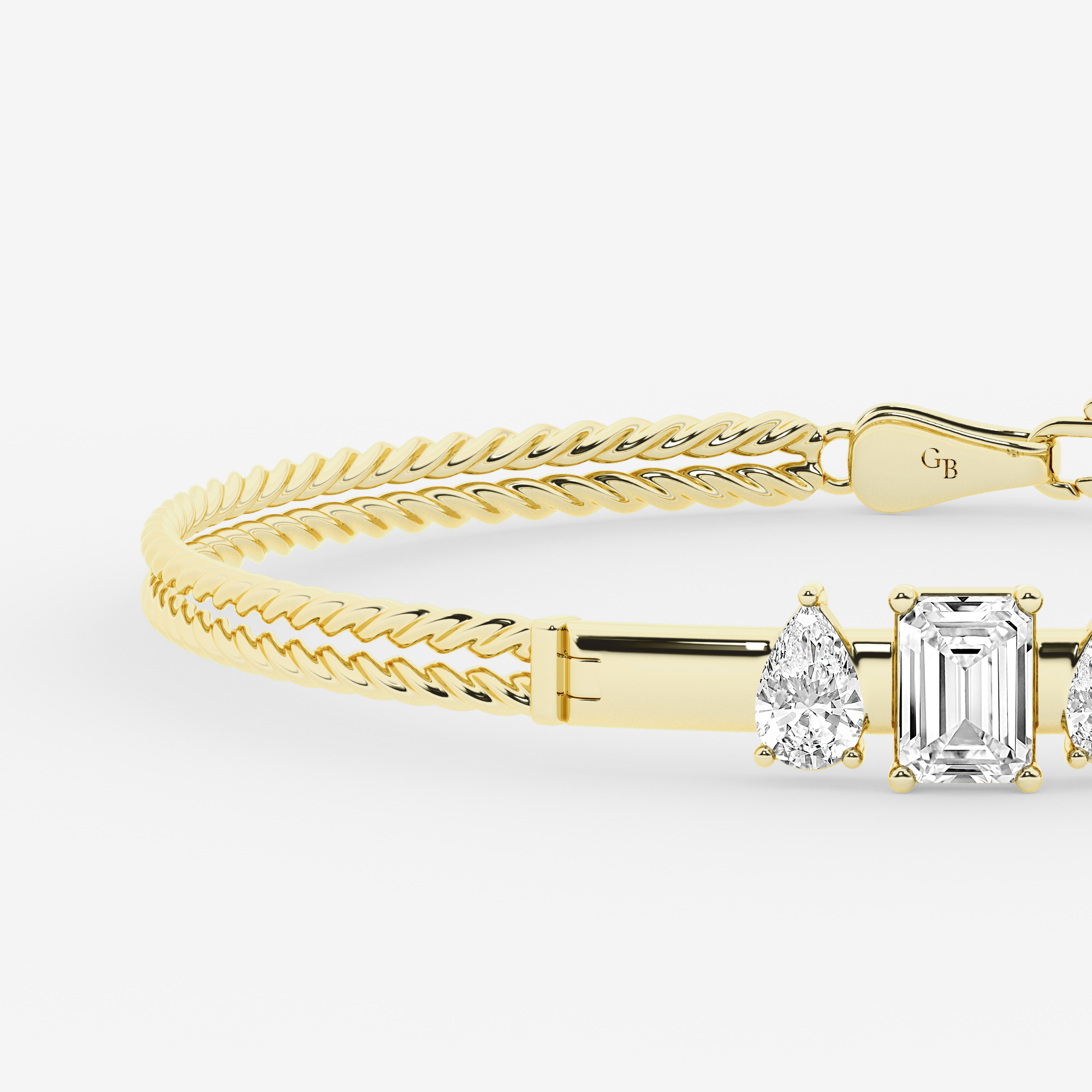 Design ID 9373 - Truly Custom 2 1/15 ctw Emerald and Pear Lab Grown Diamond Fashion Bracelet