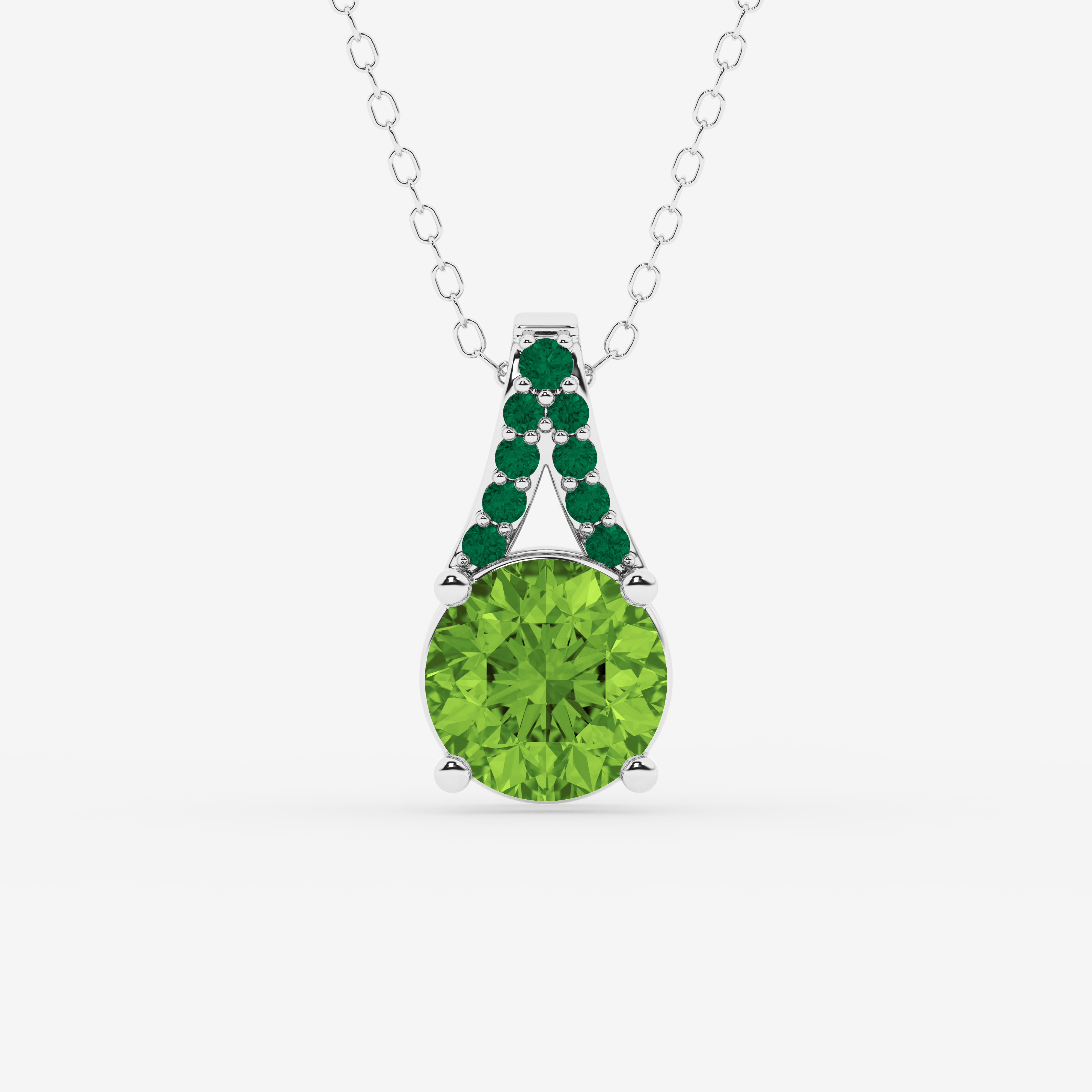 Design ID 9438 - Truly Custom 8 x 8 mm Round Shape Created Peridot Fashion Necklace Necklaces