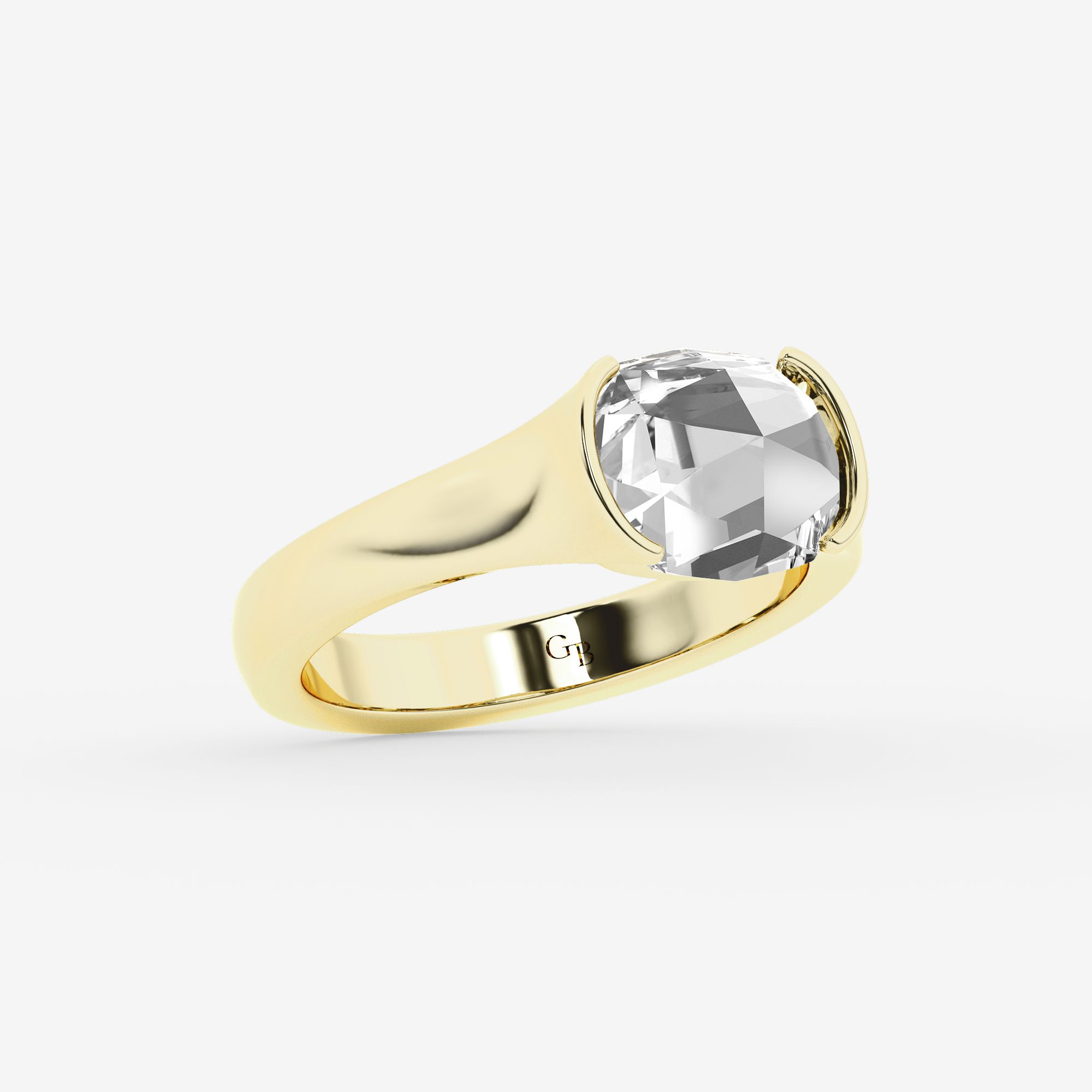 Design ID 9658 - Truly Custom 1 1/2 ctw Elongated Cushion Rose Cut Lab Grown Diamond Solitaire Engagement Ring