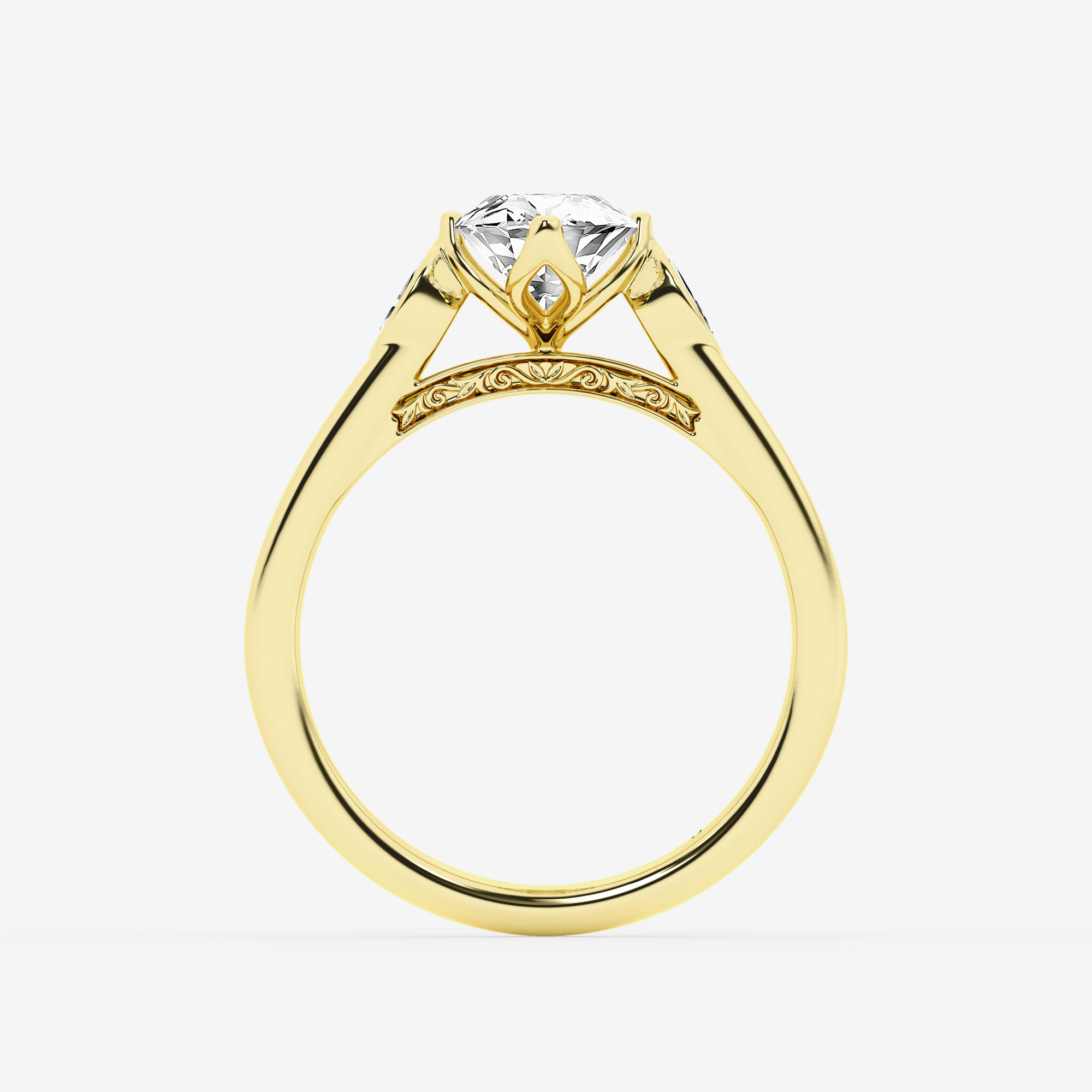Design ID 9991 - Truly Custom 2 1/8 ctw Moval Lab Grown Diamond Three Stone Engagement Ring