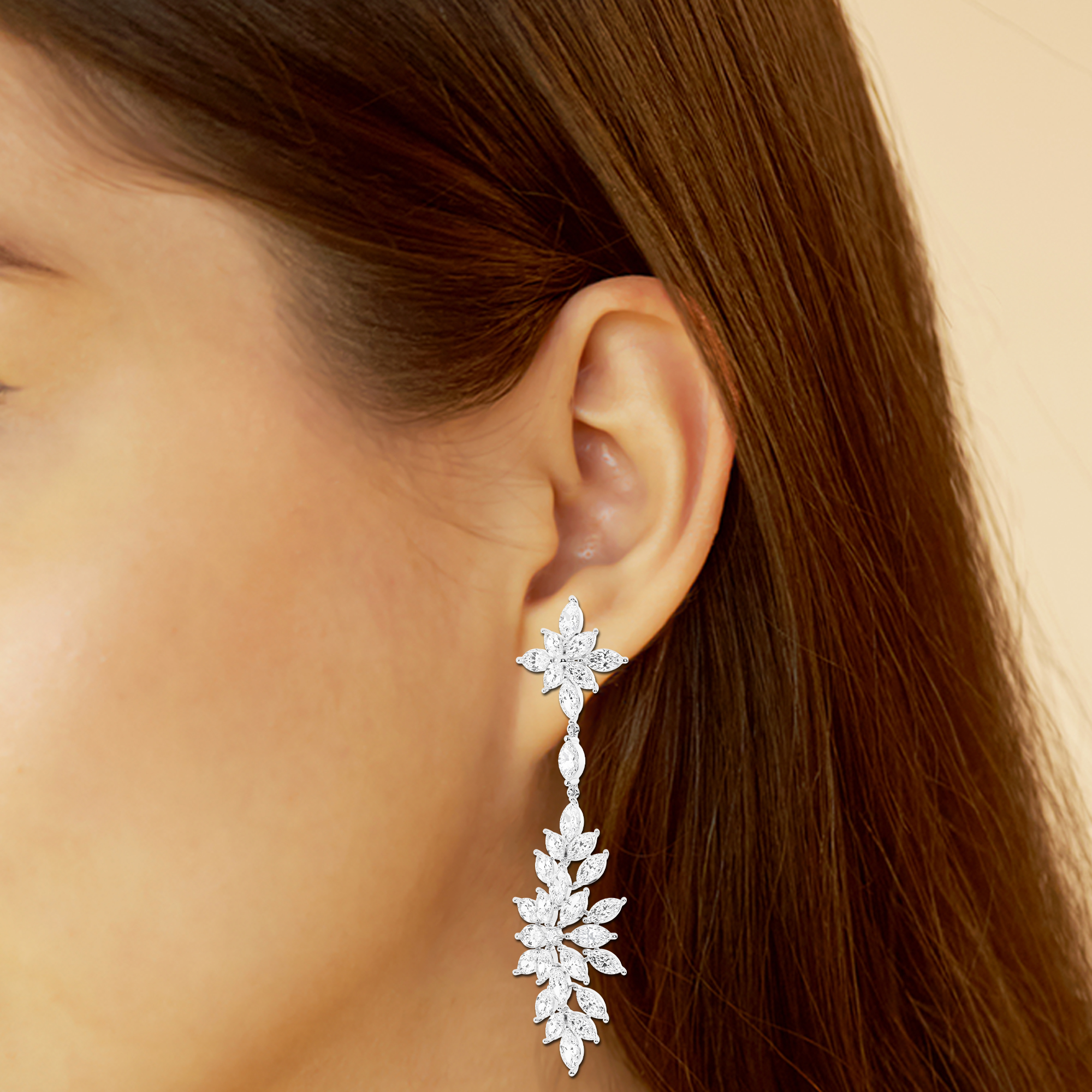Design ID 4214 - 11 3/4 ctw Marquise & Round Lab Grown Diamond Truly Custom Fashion Earrings