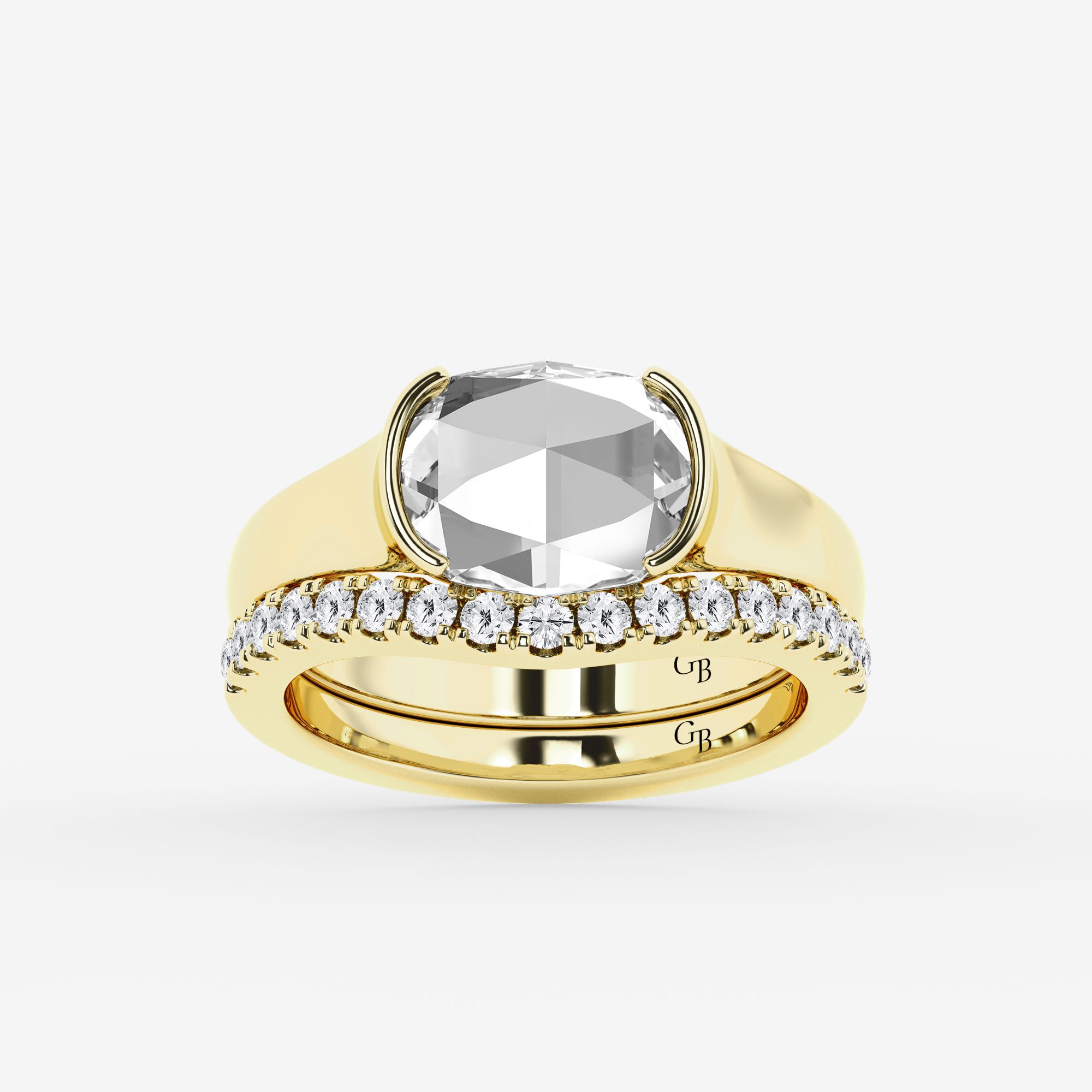 Design ID 9658 - Truly Custom 1 1/2 ctw Elongated Cushion Rose Cut Lab Grown Diamond Solitaire Engagement Ring