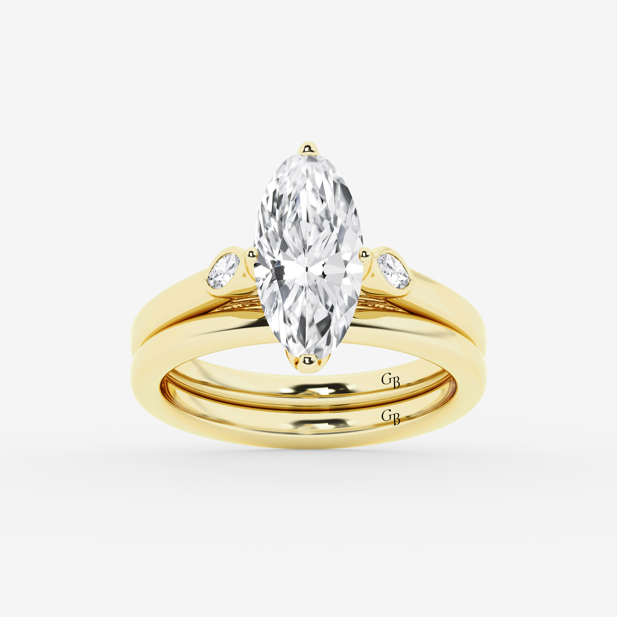 Design ID 9991 - Truly Custom 2 1/8 ctw Moval Lab Grown Diamond Three Stone Engagement Ring