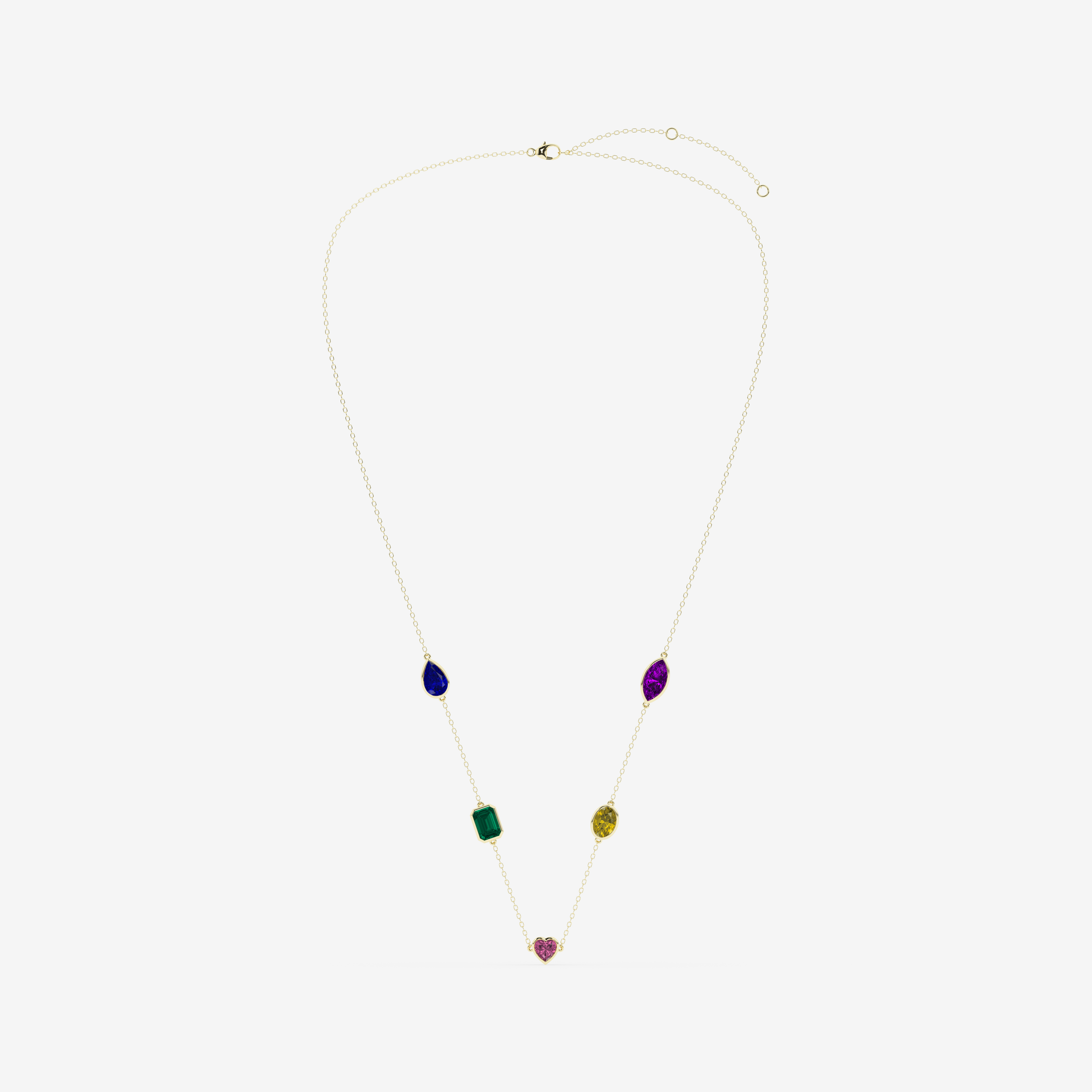 Design ID 10893 - Truly Custom Multi Shape Created Multi Color Fashion Necklace