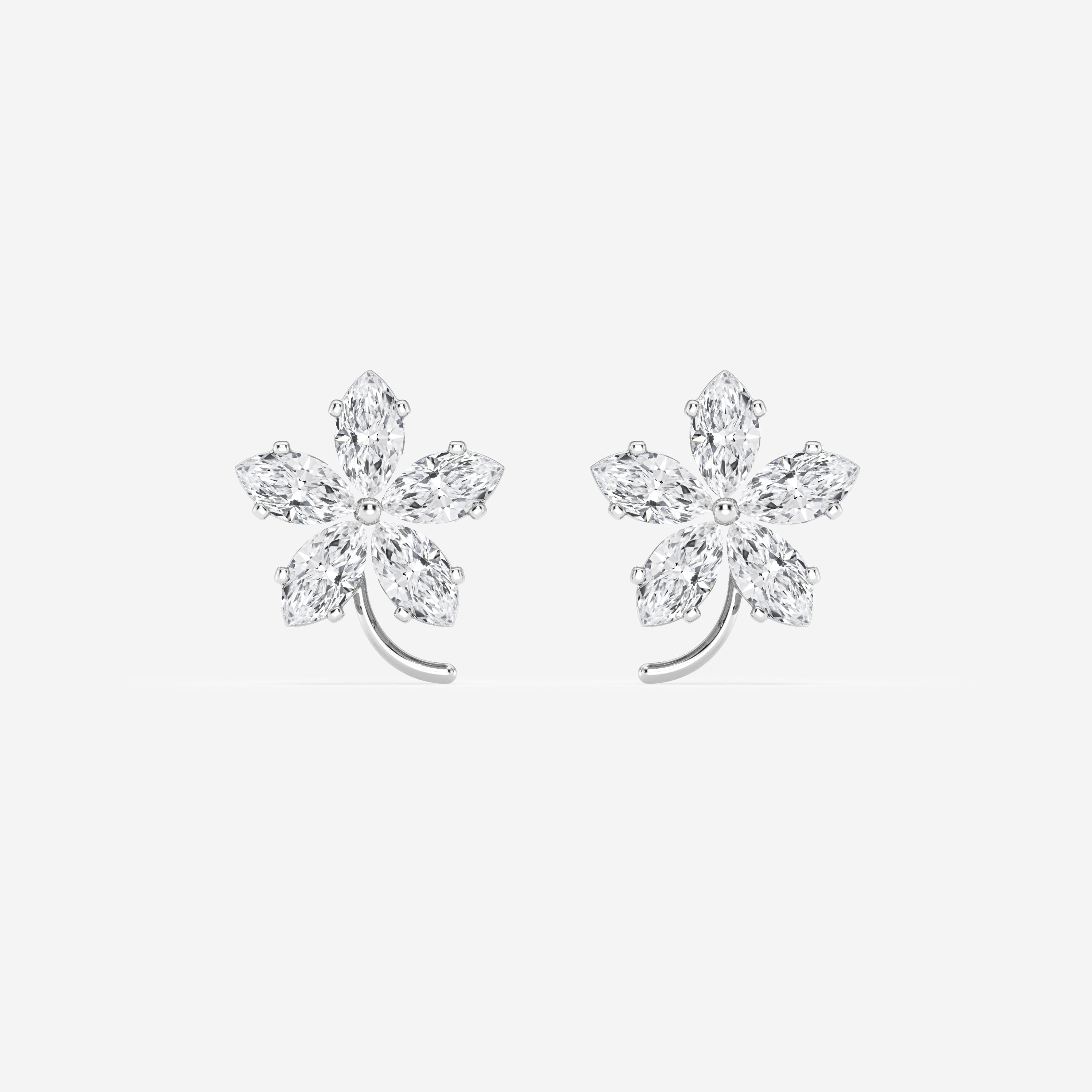 Design ID 3798 - 2 ctw Marquise Lab Grown Diamond Truly Custom Floral Fashion Earrings