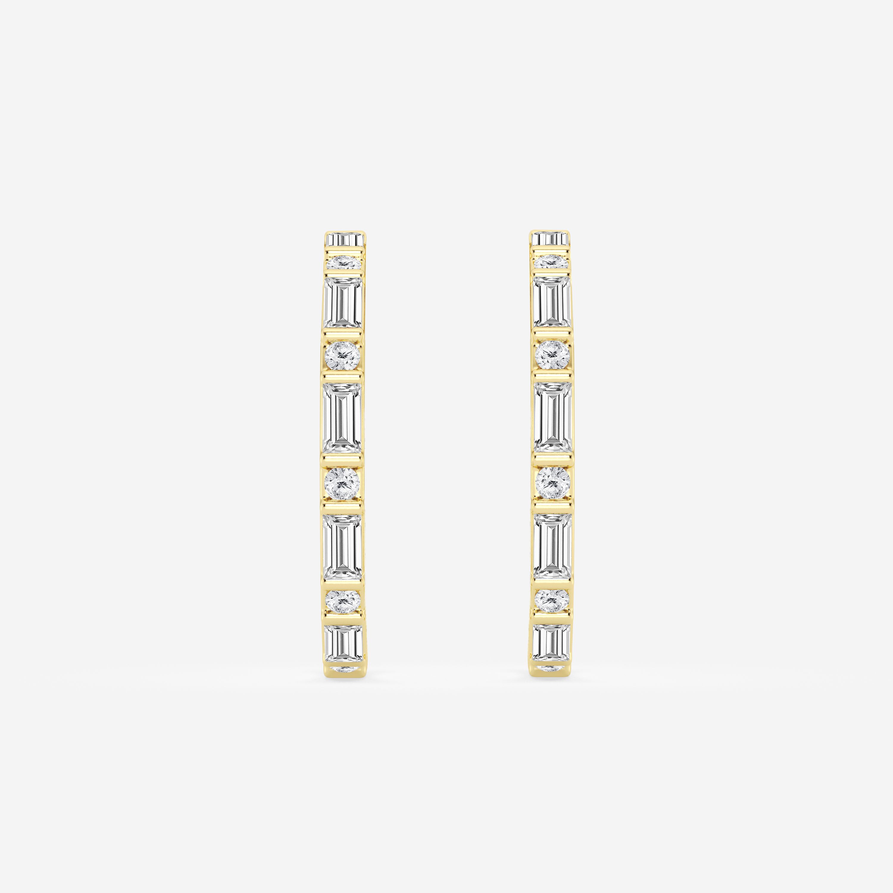 Design ID 4013 - 2 ctw Round & Baguette Lab Grown Diamond Truly Custom Fashion Earrings