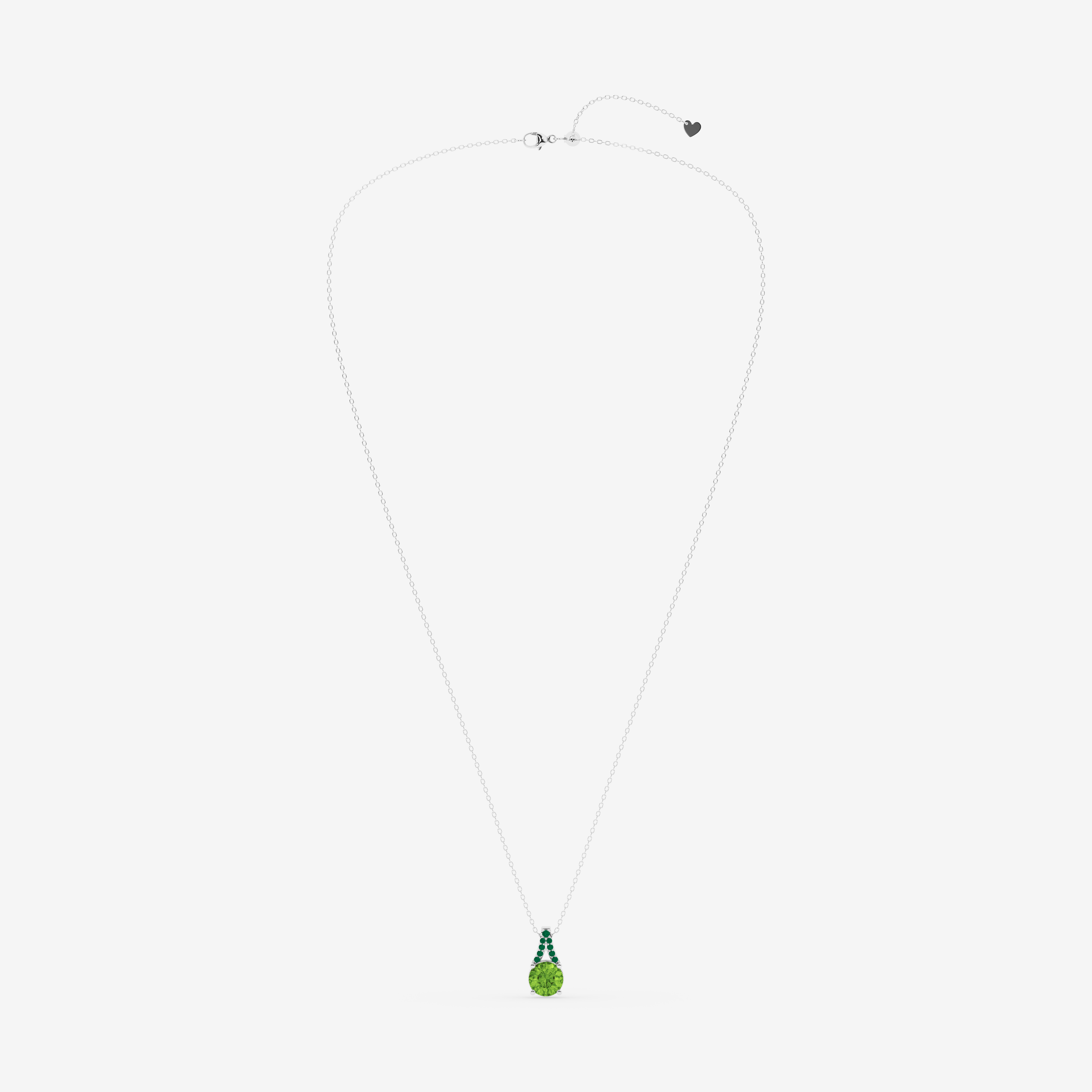 Design ID 9438 - Truly Custom 8 x 8 mm Round Shape Created Peridot Fashion Necklace Necklaces