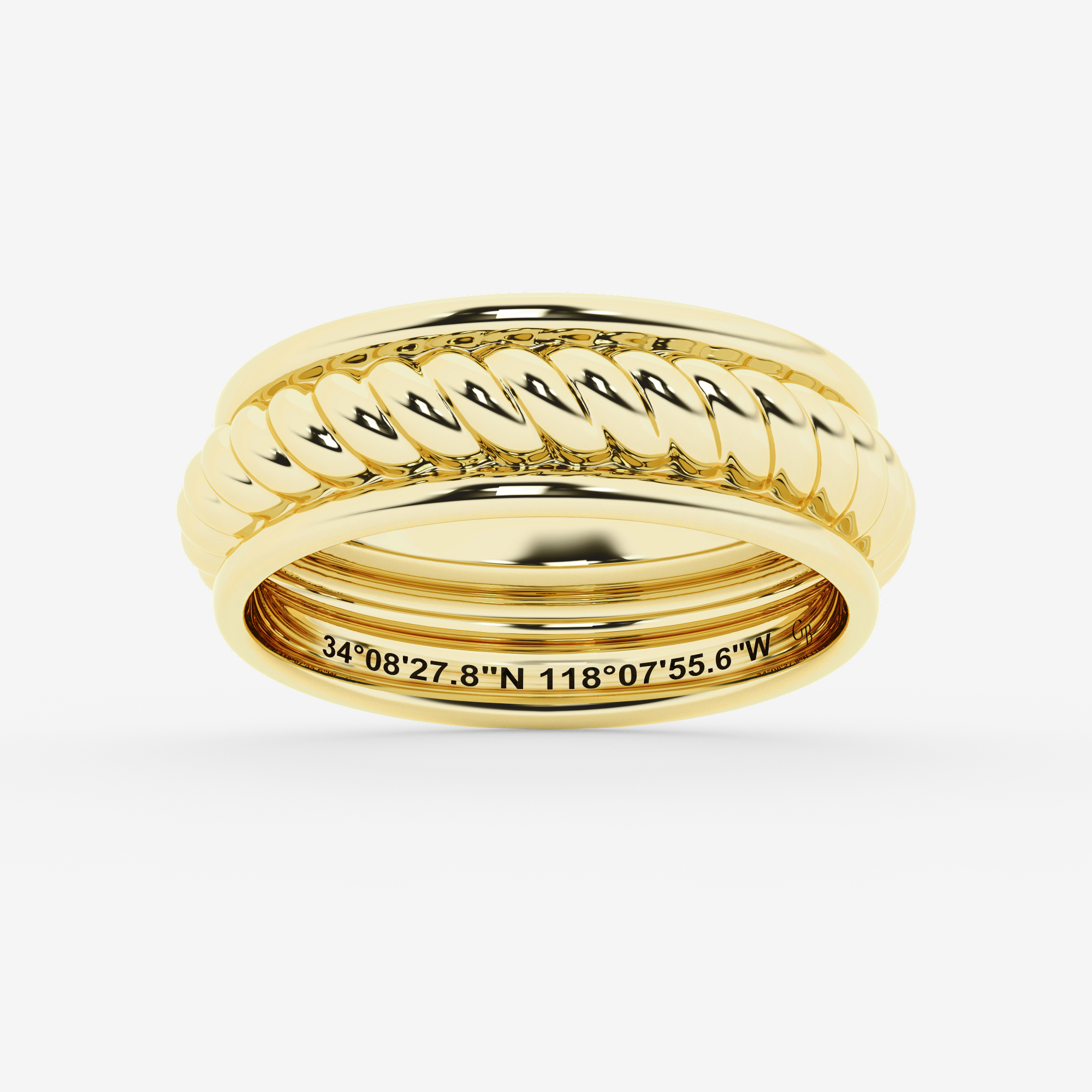 Design ID 12647 - GB Custom Twisted Rope Wedding Band - 8mm Width