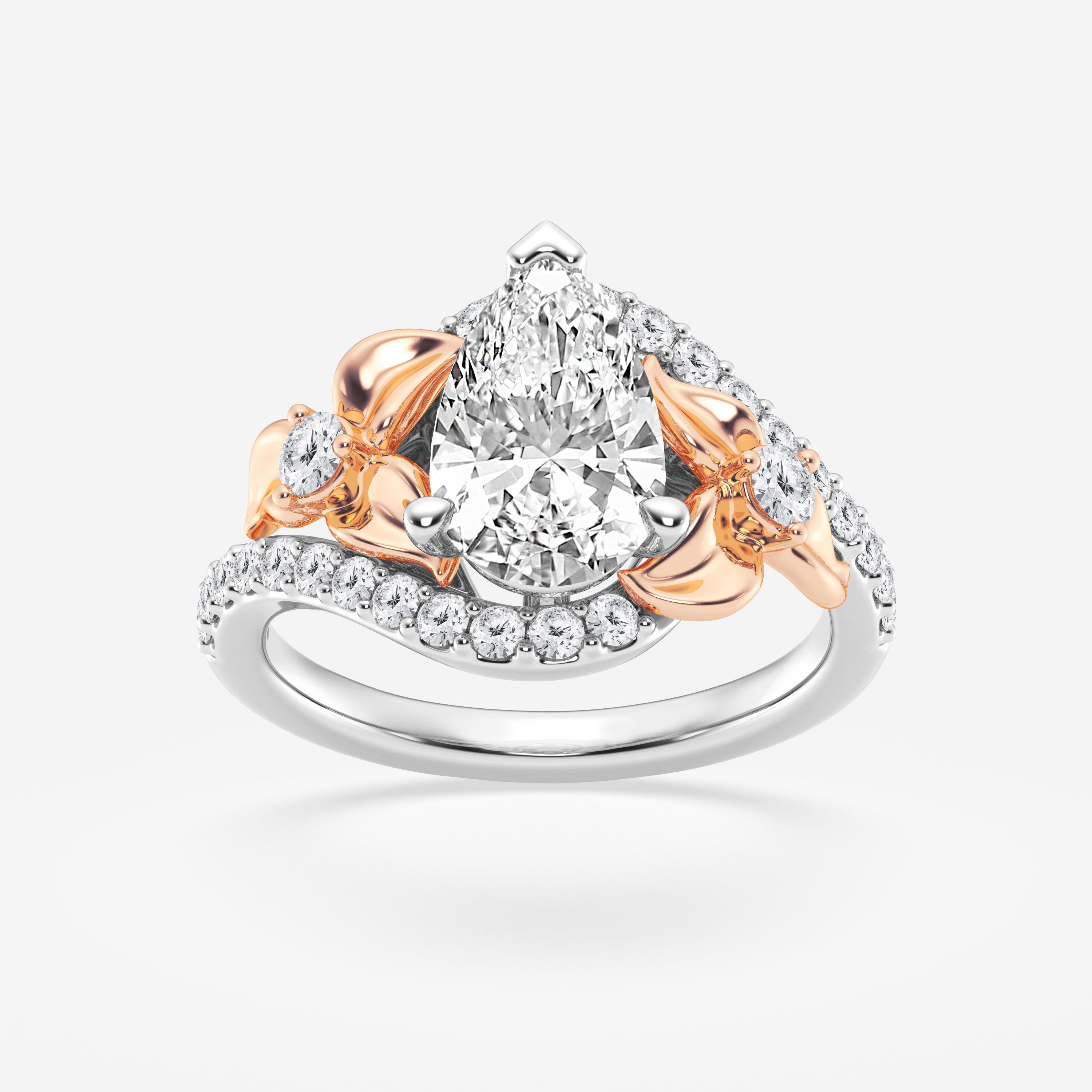 Design ID 3415 - 2 3/8 ctw Pear Lab Grown Diamond Truly Custom Engagement Ring
