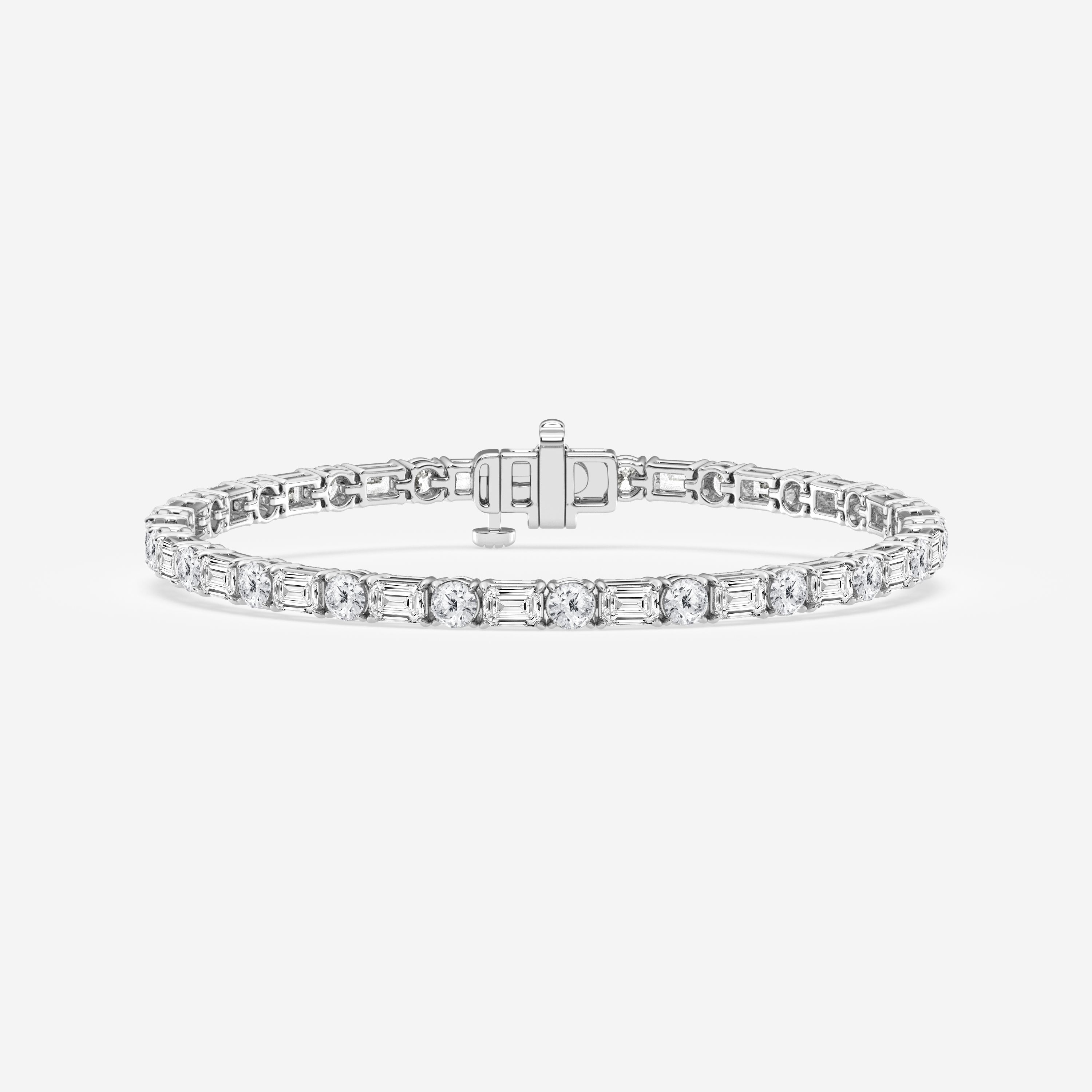 Design ID 3730 - 6 ctw Emerald & Round Lab Grown Diamond Truly Custom Tennis Bracelet