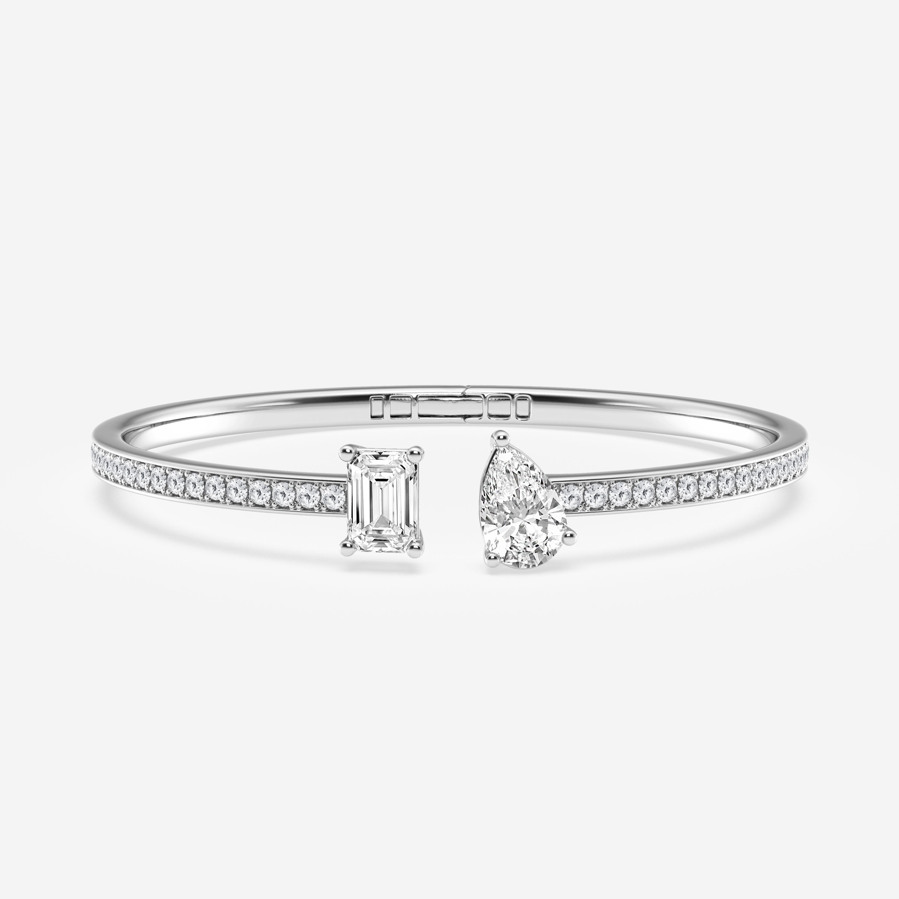 Design ID 3933 - 6 7/8 ctw Emerald & Pear Lab Grown Diamond Truly Custom Bangle