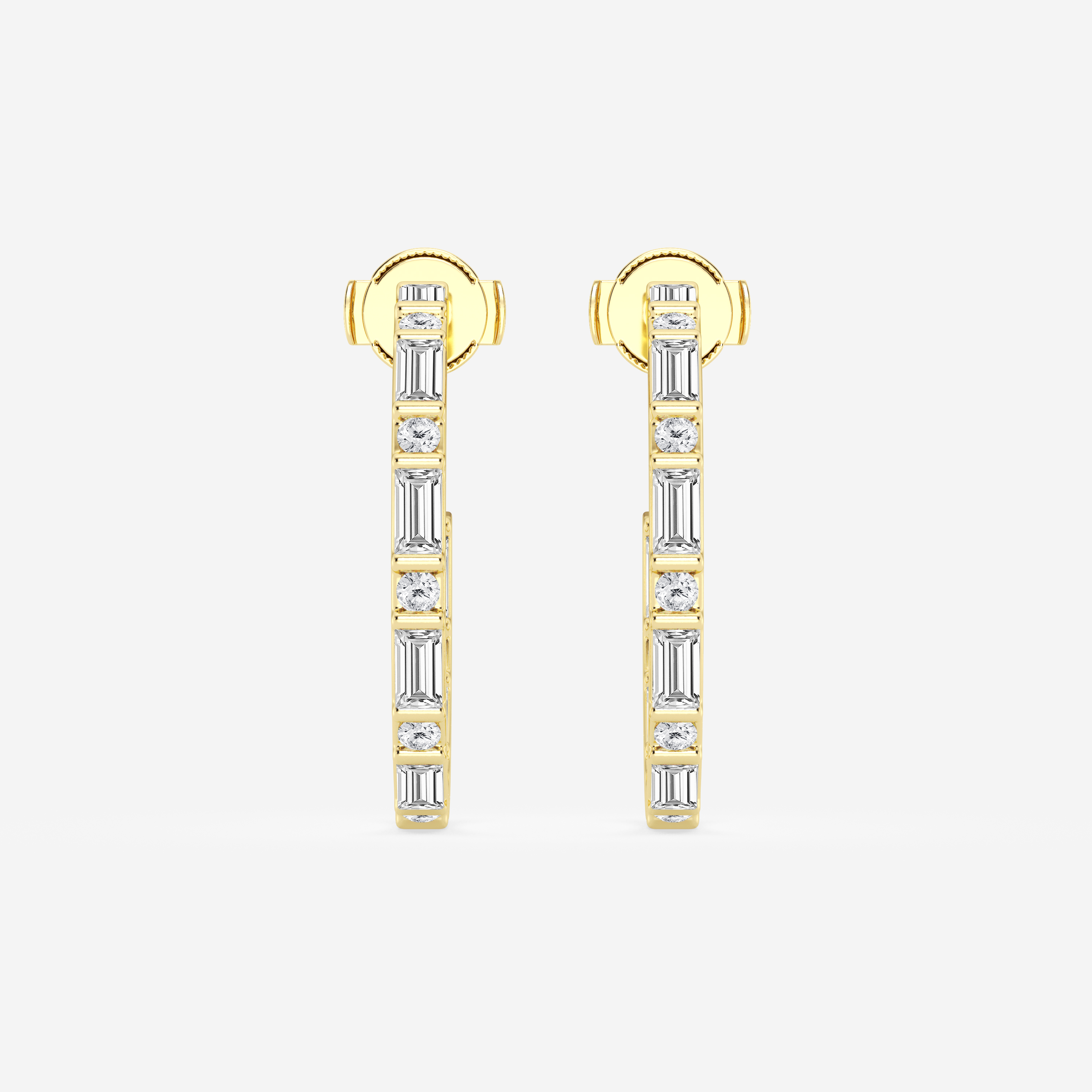 Design ID 4013 - 2 ctw Round & Baguette Lab Grown Diamond Truly Custom Fashion Earrings