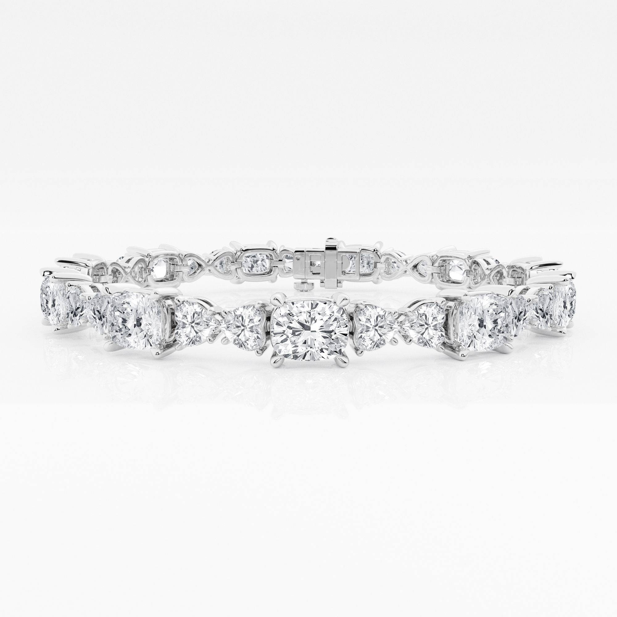 Design ID 4168 - Truly Custom  23 3/4 ctw Elongated Cushion & Heart Lab Grown Diamond Bracelet