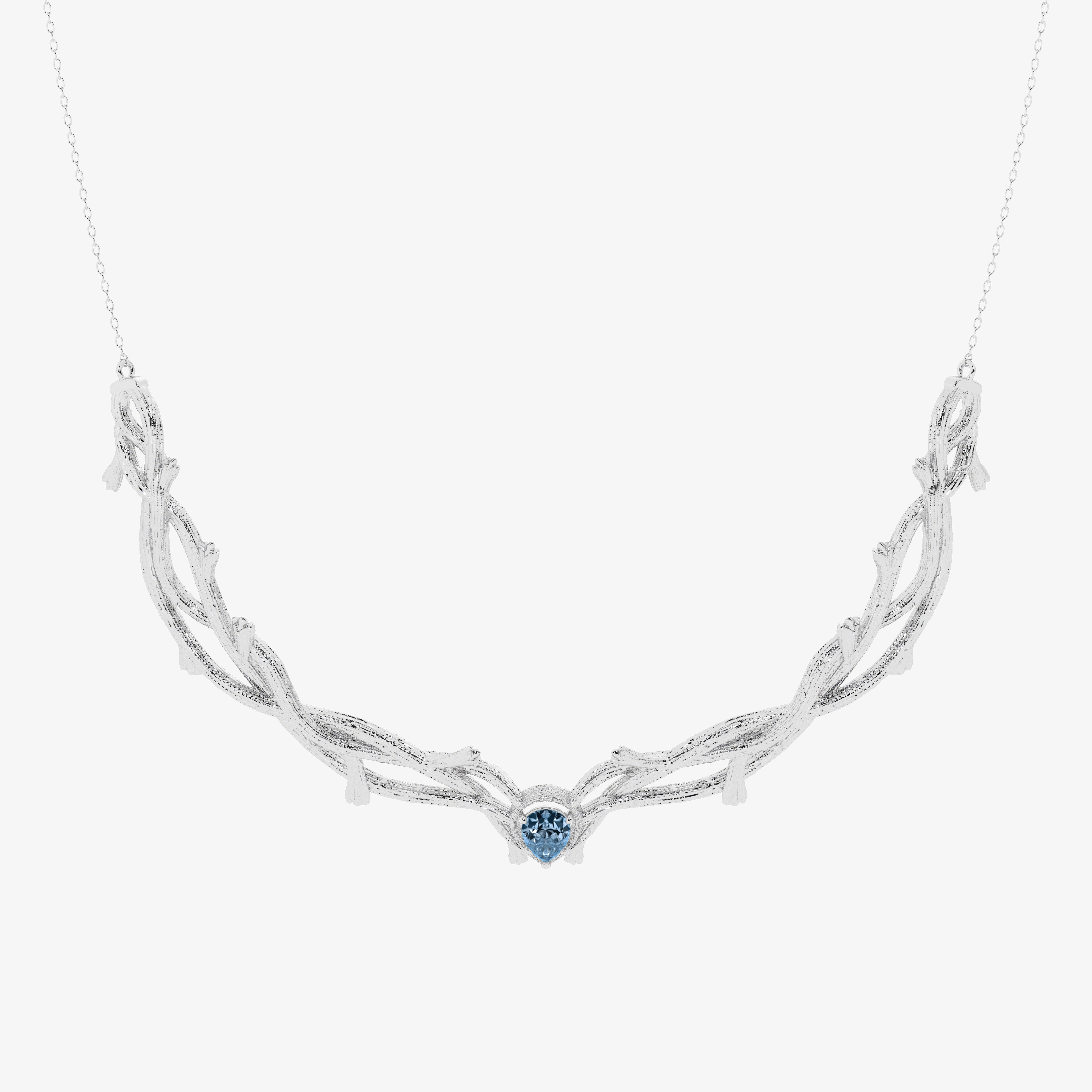 Design ID 4850 - Truly Custom 11.48x7.06mm Created Aquamarine Pear Shape Fashion Necklace