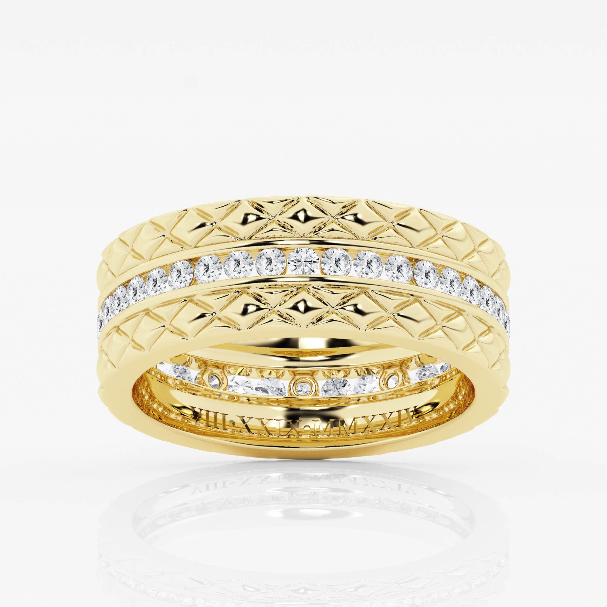 Design ID 4884 - Truly Custom 1 1/10 ctw Round Lab Grown Diamond Wedding Band with Engraving