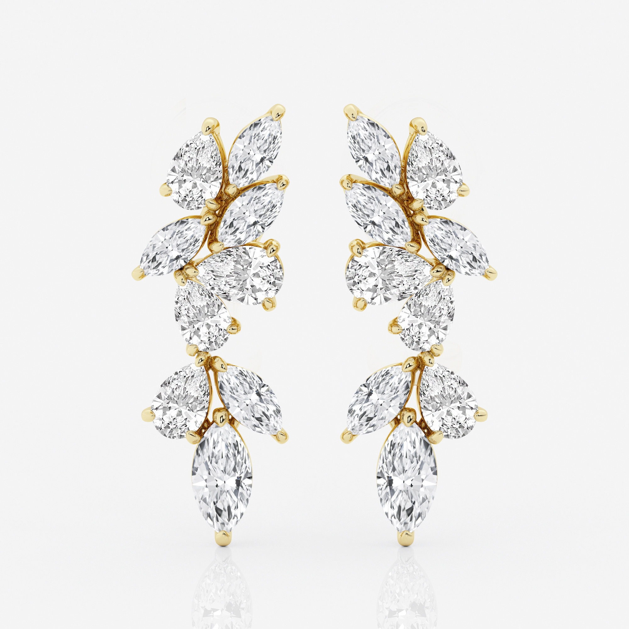 Design ID 5205 - Truly Custom 3 1/2 ctw Marquise and Pear Lab Grown Diamond Fashion Earrings