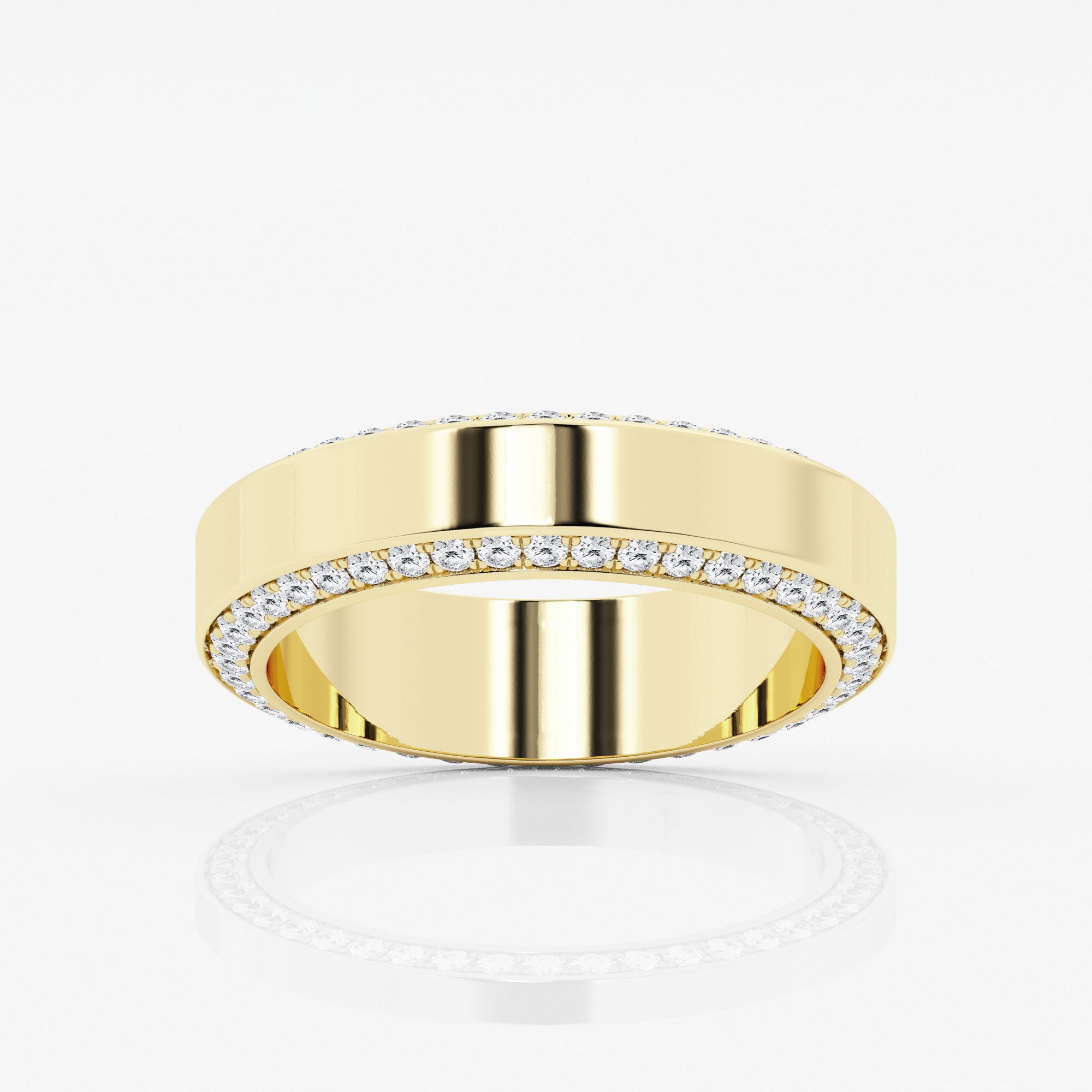 Design ID 5269 - Truly Custom 1 ctw Round Lab Grown Diamond Eternity Band - With High Polish