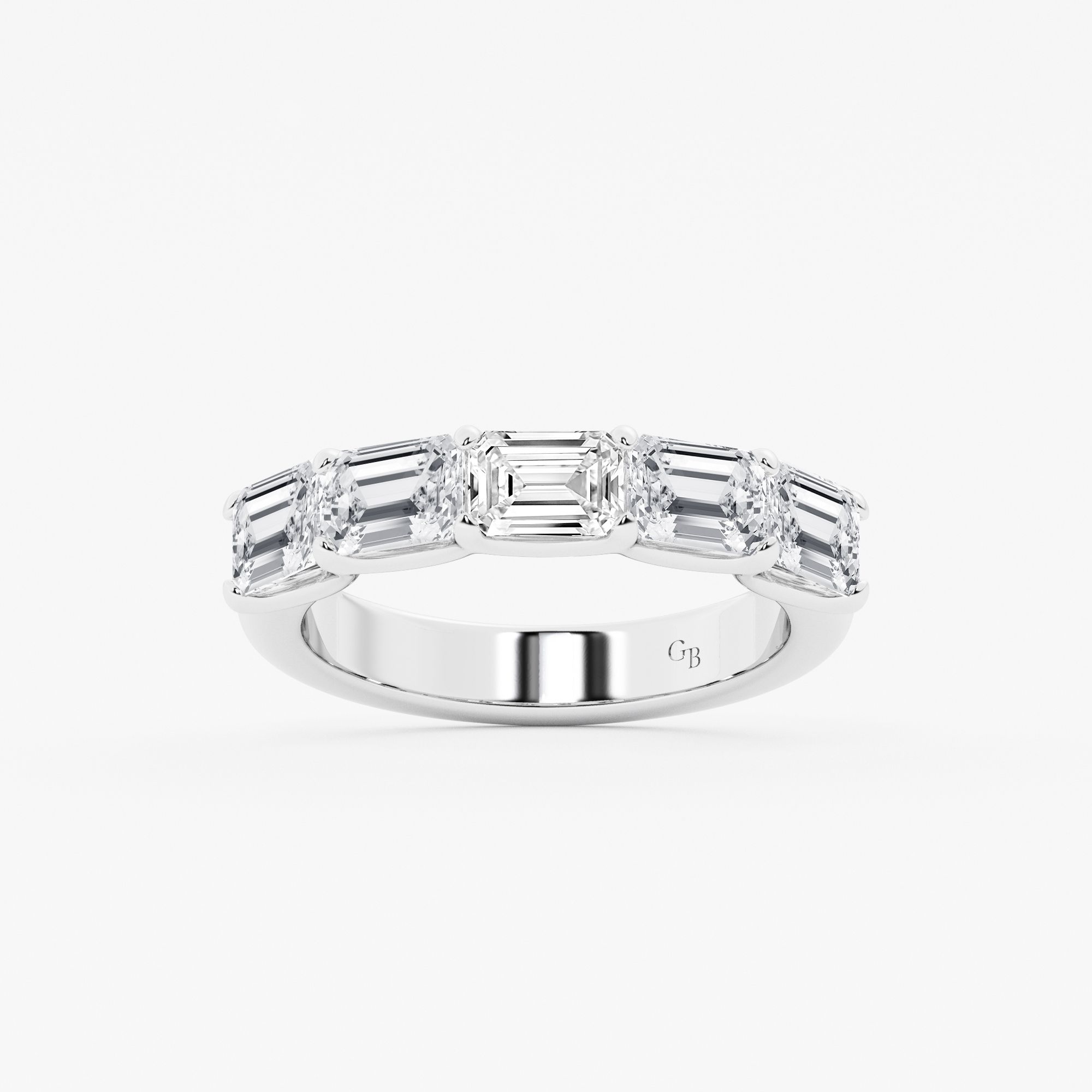 Design ID 5599 - Truly Custom 2 ctw Emerald Lab Grown Diamond East-West Wedding Band