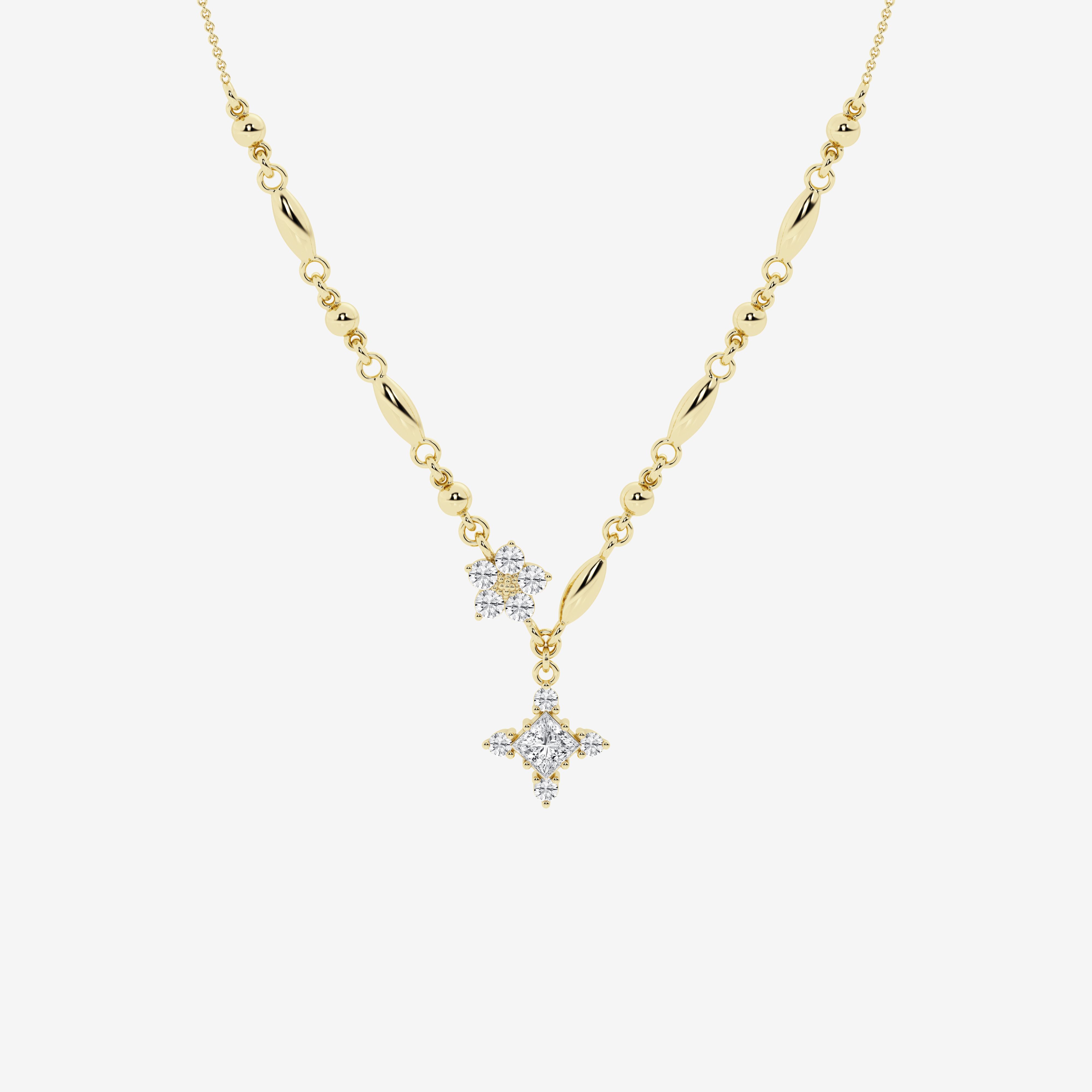 Design ID 5810 - Truly Custom 2 ctw Princess and Round Lab Grown Diamond Fashion Necklace