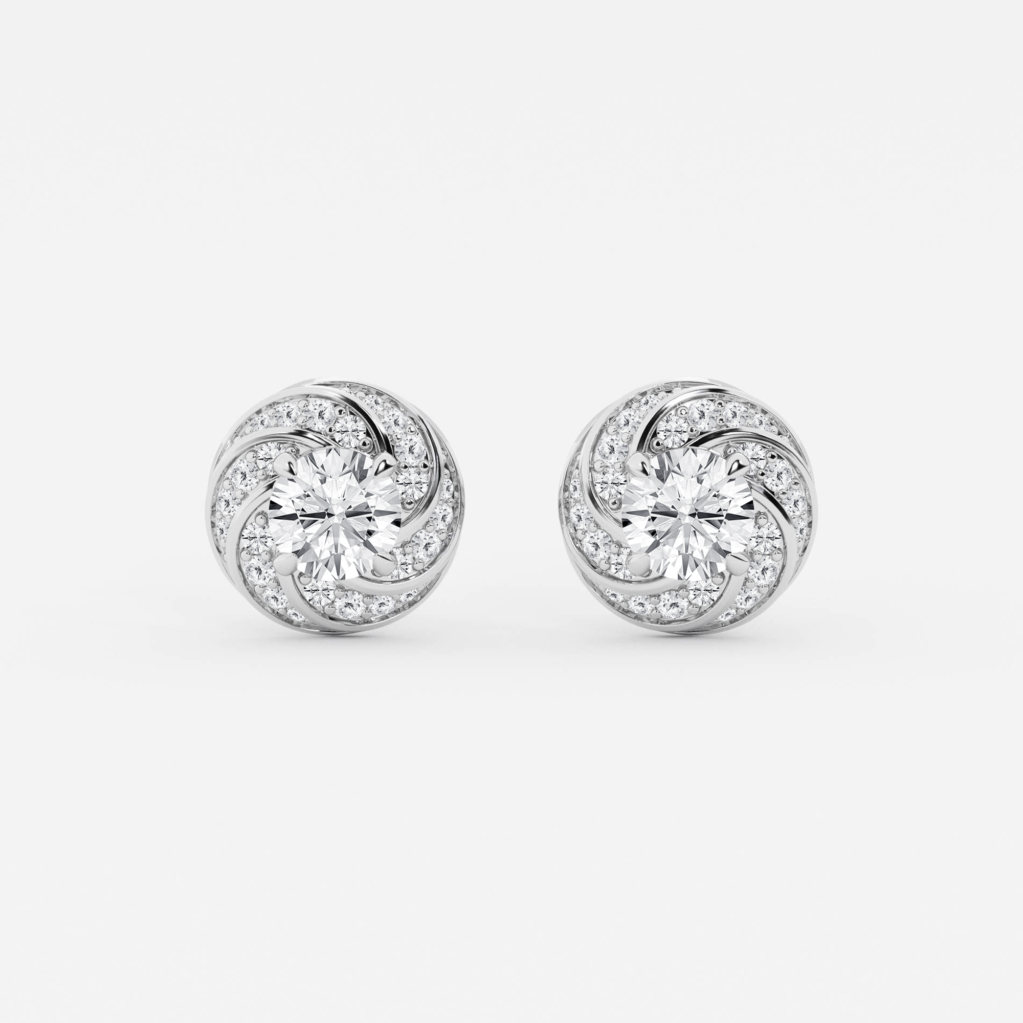 Design ID 6359 - Truly Custom 2 1/2 ctw Round Lab Grown Diamond Twisted Pave Halo Earring